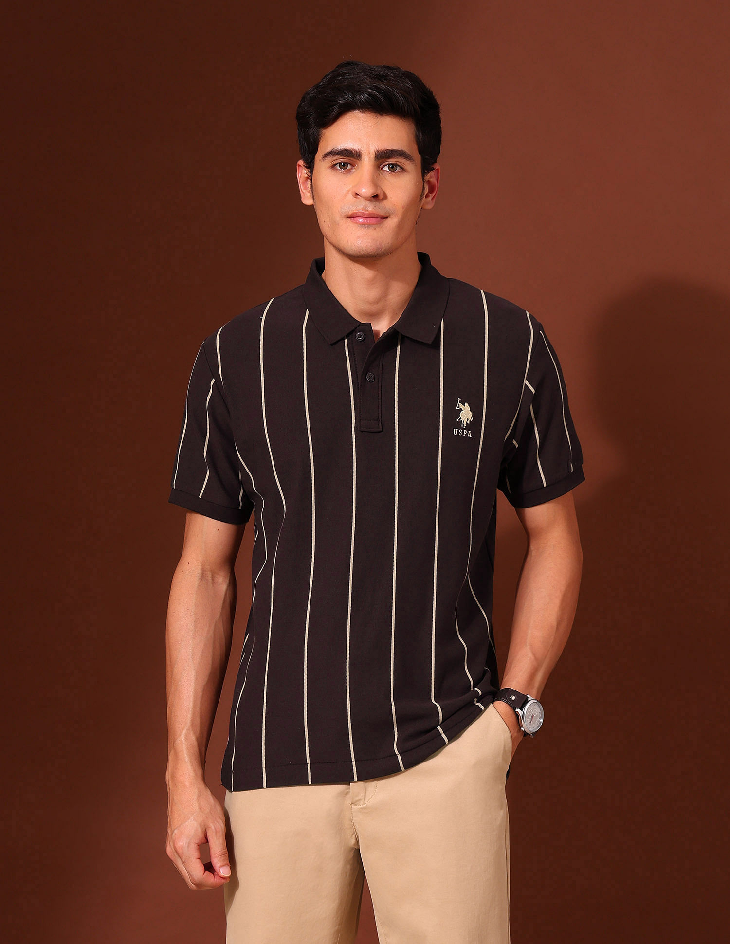 U.S. Polo Assn. Vertical Striped Classic Polo Shirt