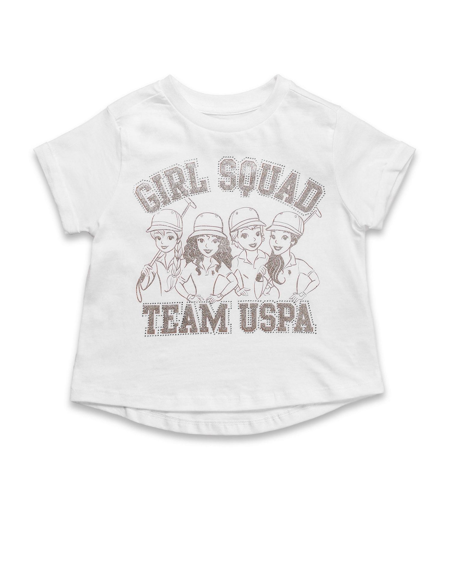 U.S. Polo Assn. Kids Girl Squad Pure Cotton T-Shirt