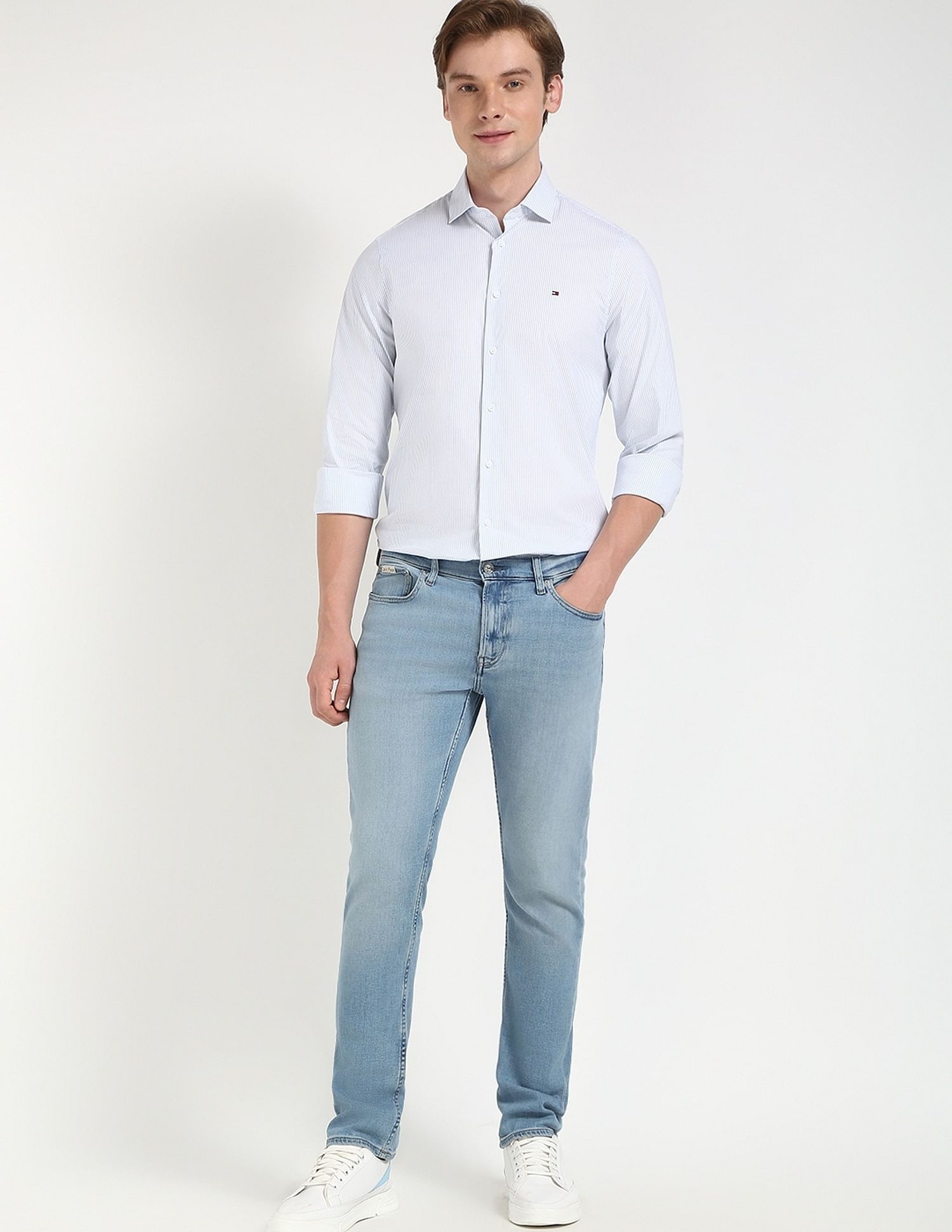 Tommy Hilfiger Striped Slim-Fit Poplin Woven Shirt