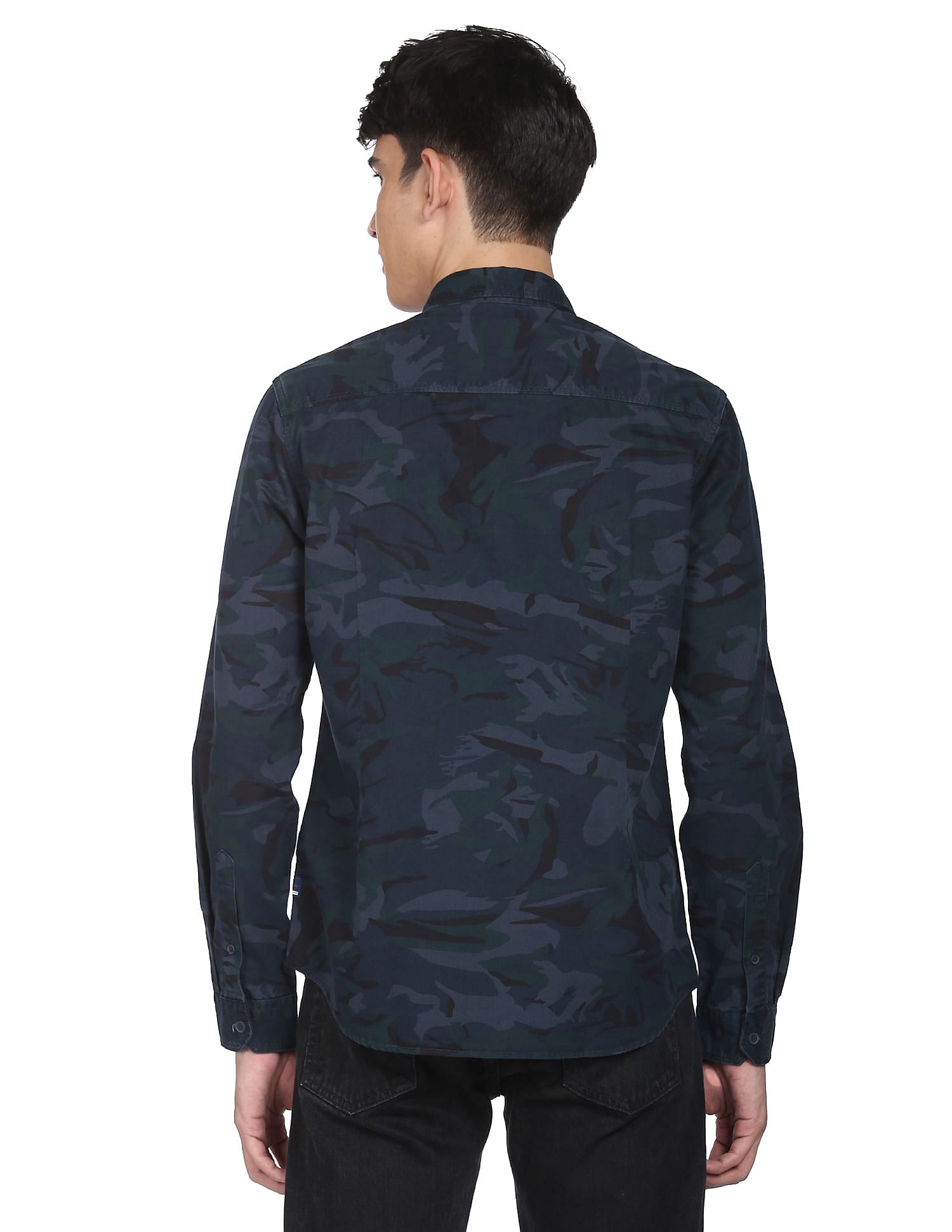 Flying Machine Twill Weave Camouflage Print Shirt