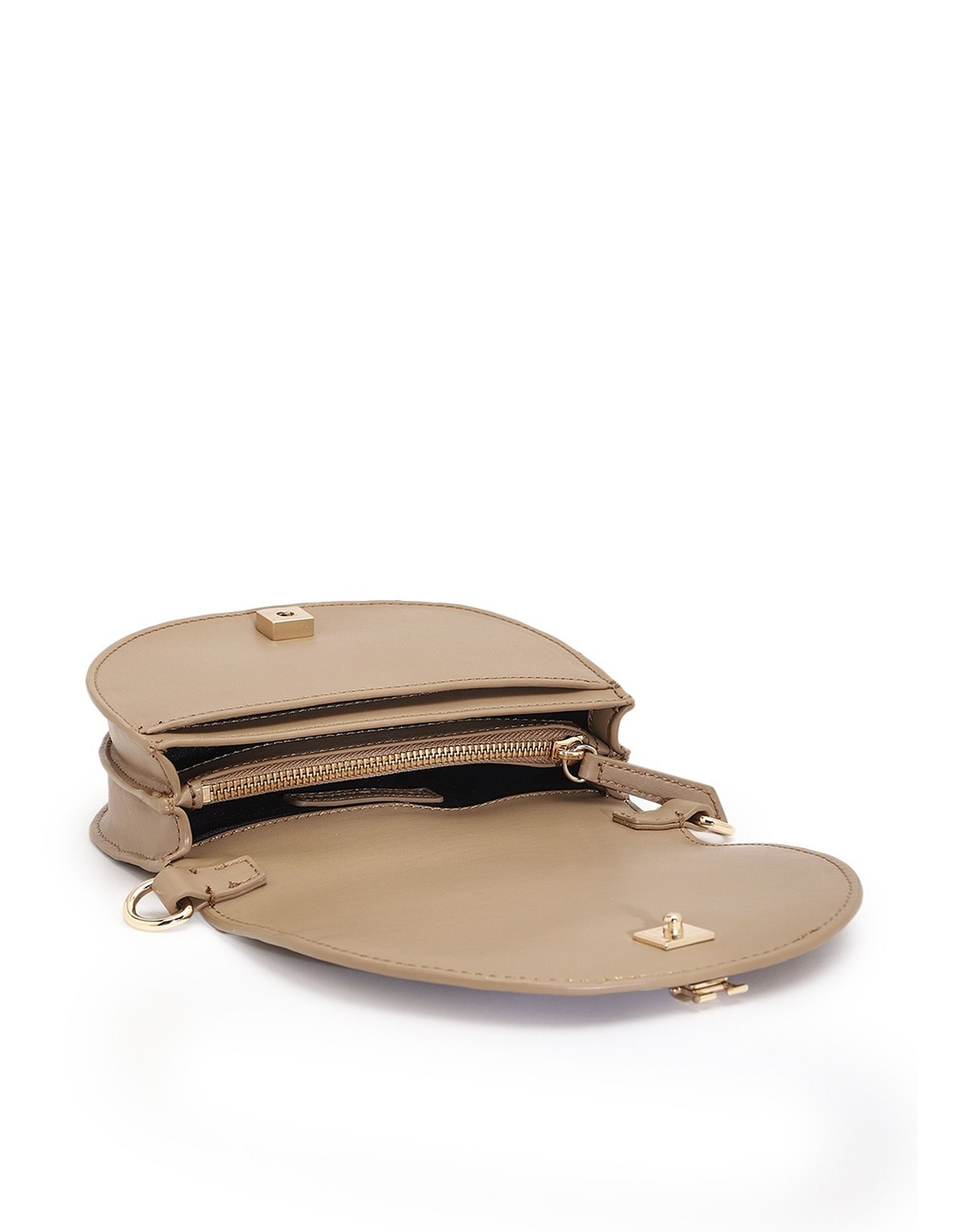 Tommy Hilfiger Solid Khaki Pu Sling Bag