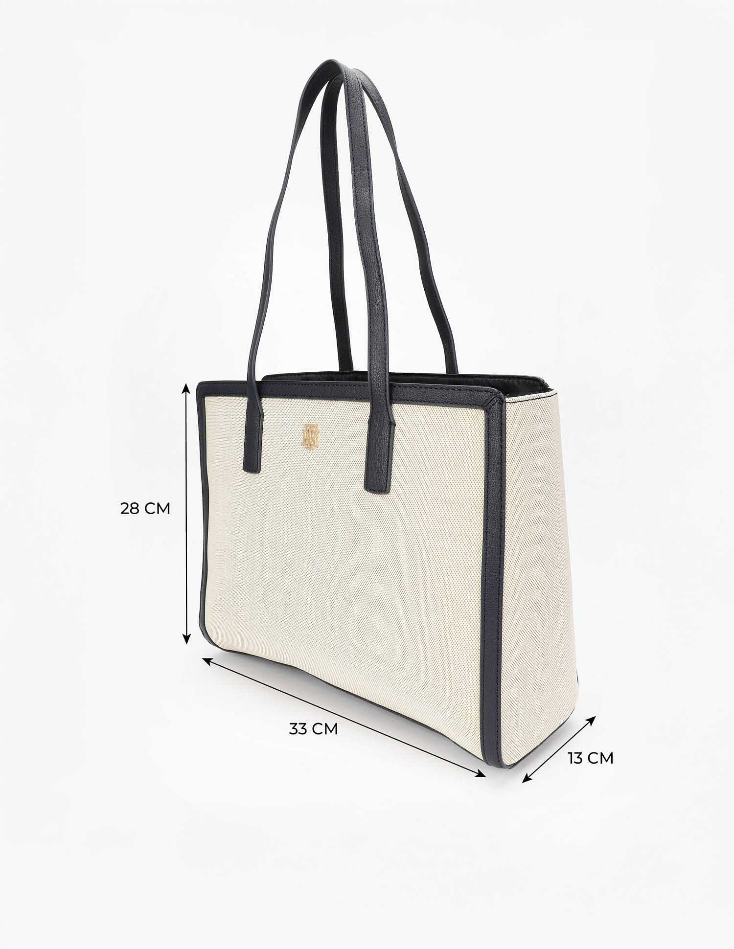 Tommy Hilfiger Self-Design Blue Polyester Tote Bag