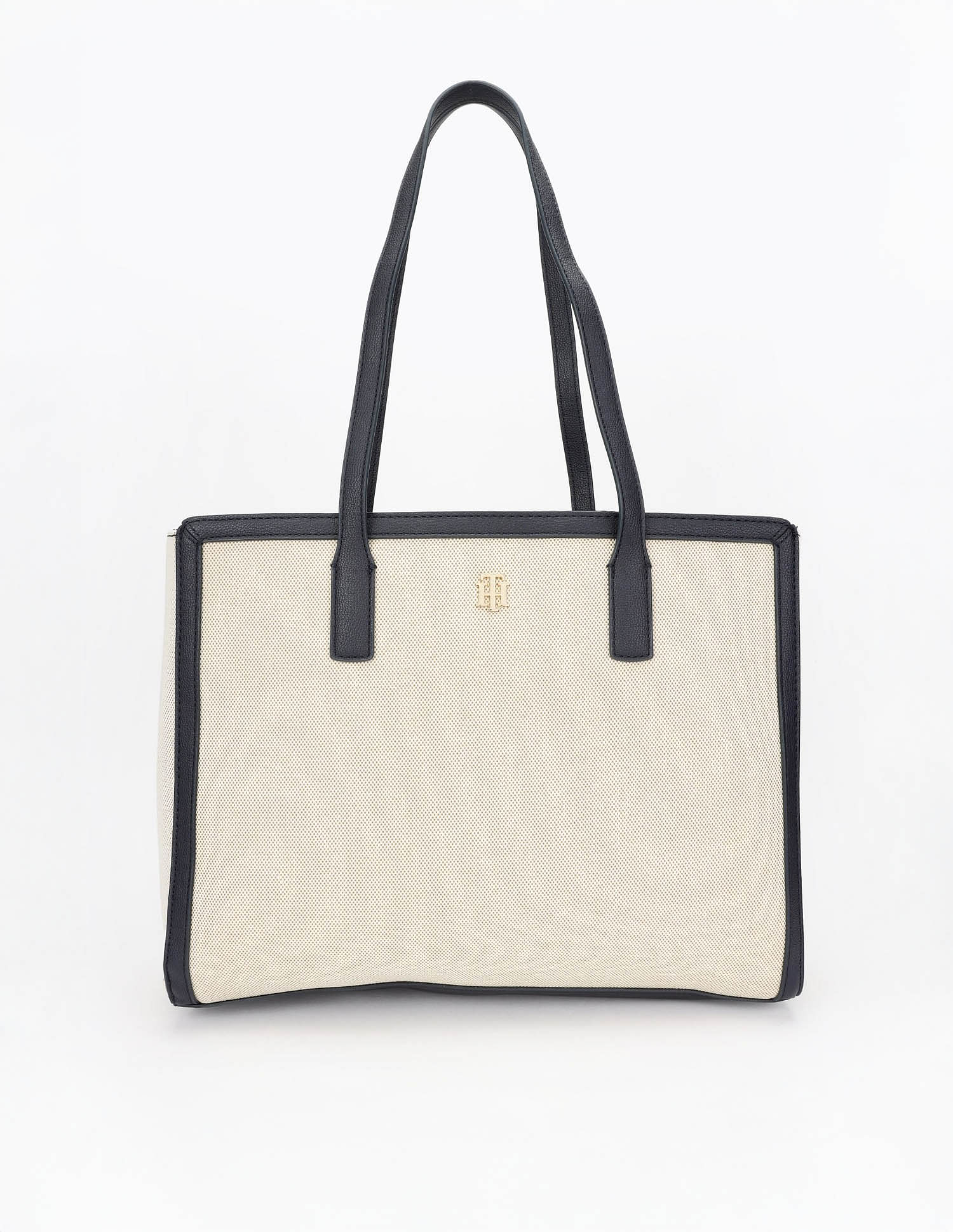 Tommy Hilfiger Self-Design Blue Polyester Tote Bag