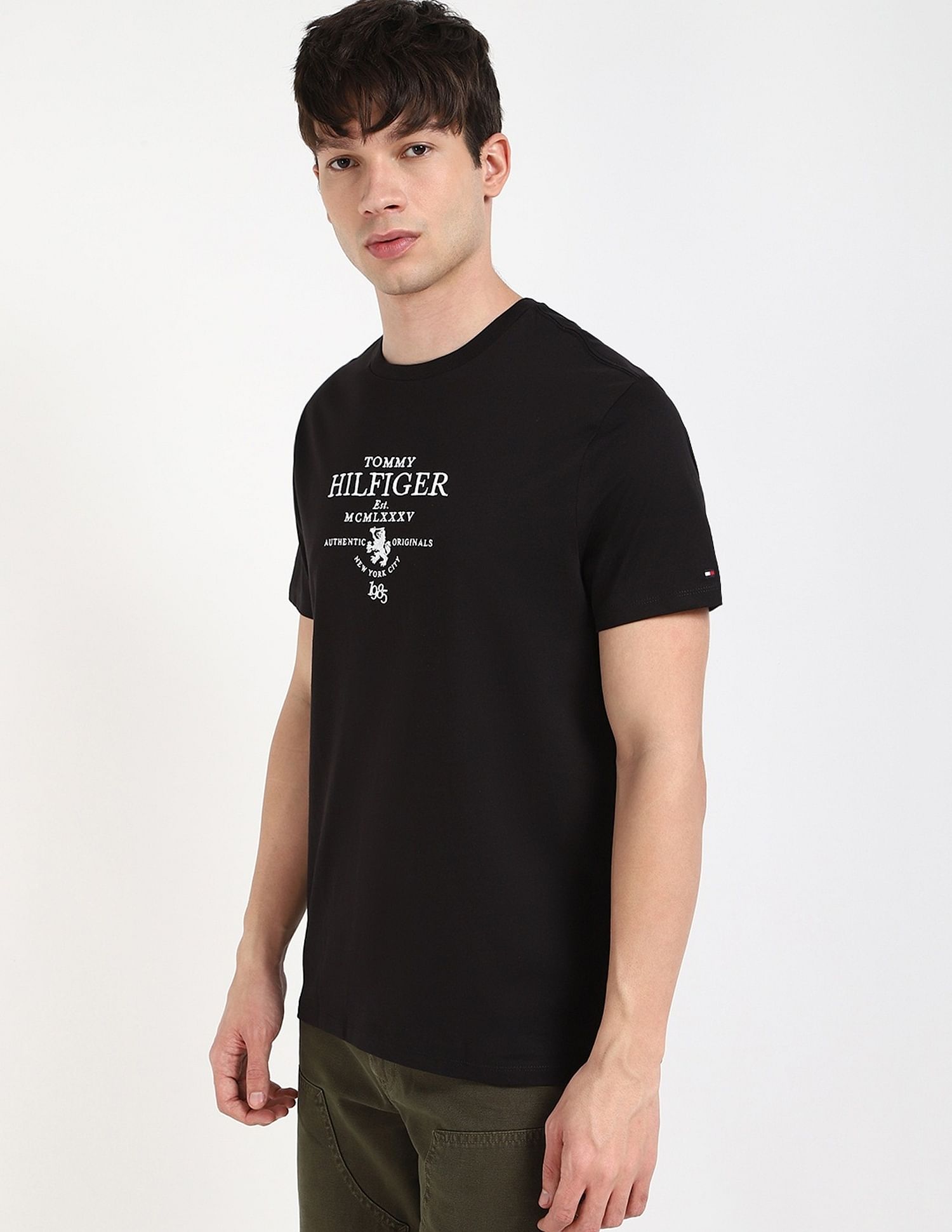 Tommy Hilfiger Embroidered Logo Regular-Fit Cotton T-Shirt