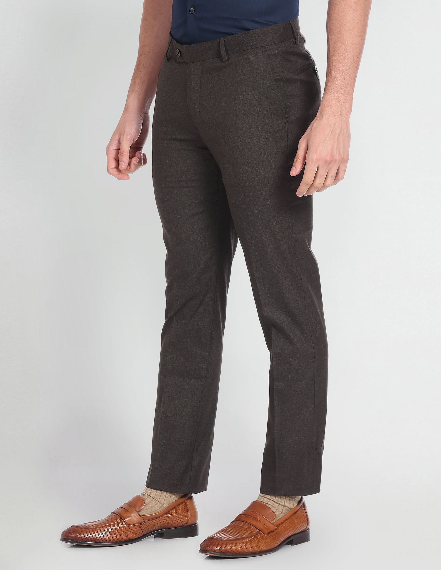 Arrow Mid Rise Dobby Trousers