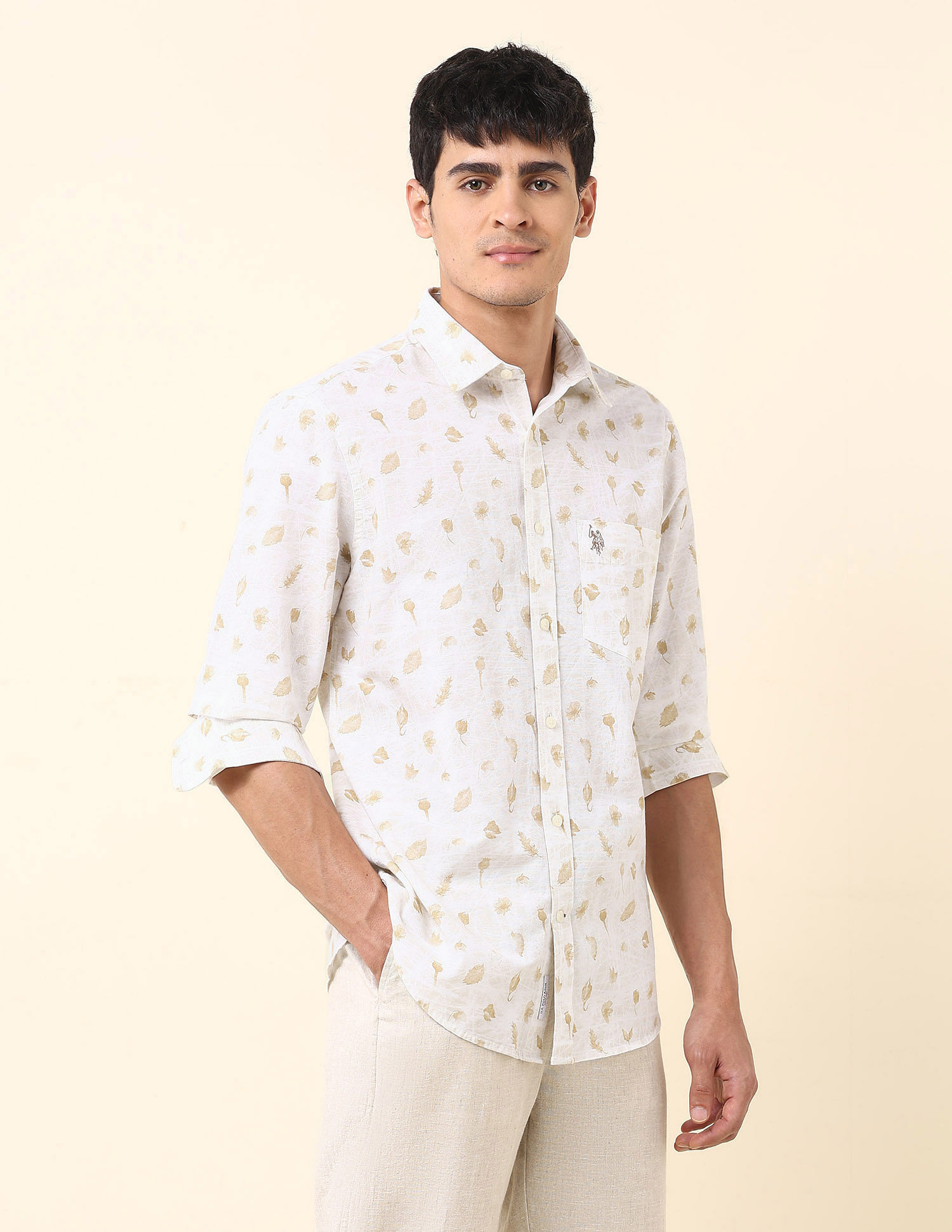 U.S. Polo Assn. Tropical Printed Pure Cotton Shirt
