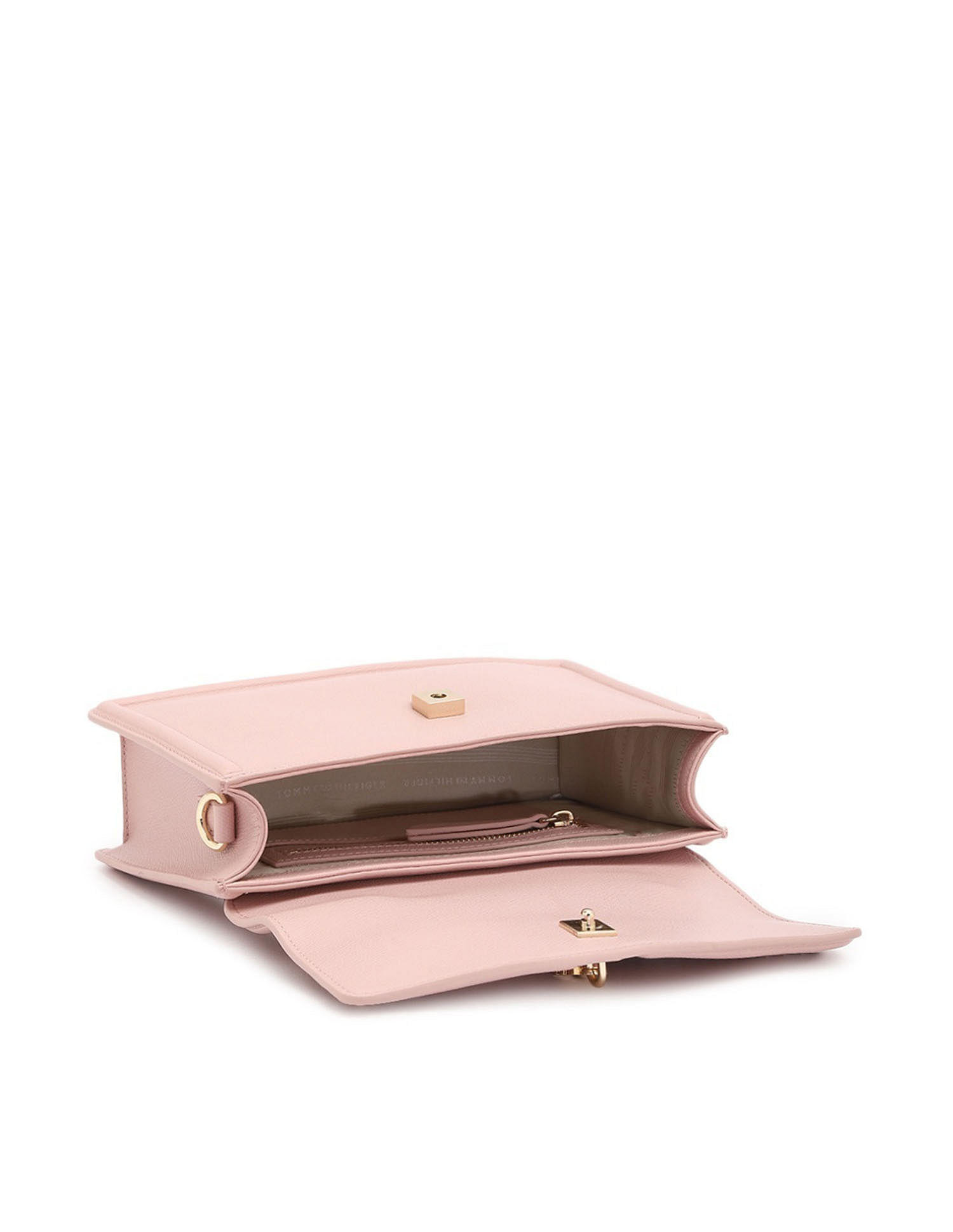 Tommy Hilfiger Solid Light-Pink PU Sling Bag