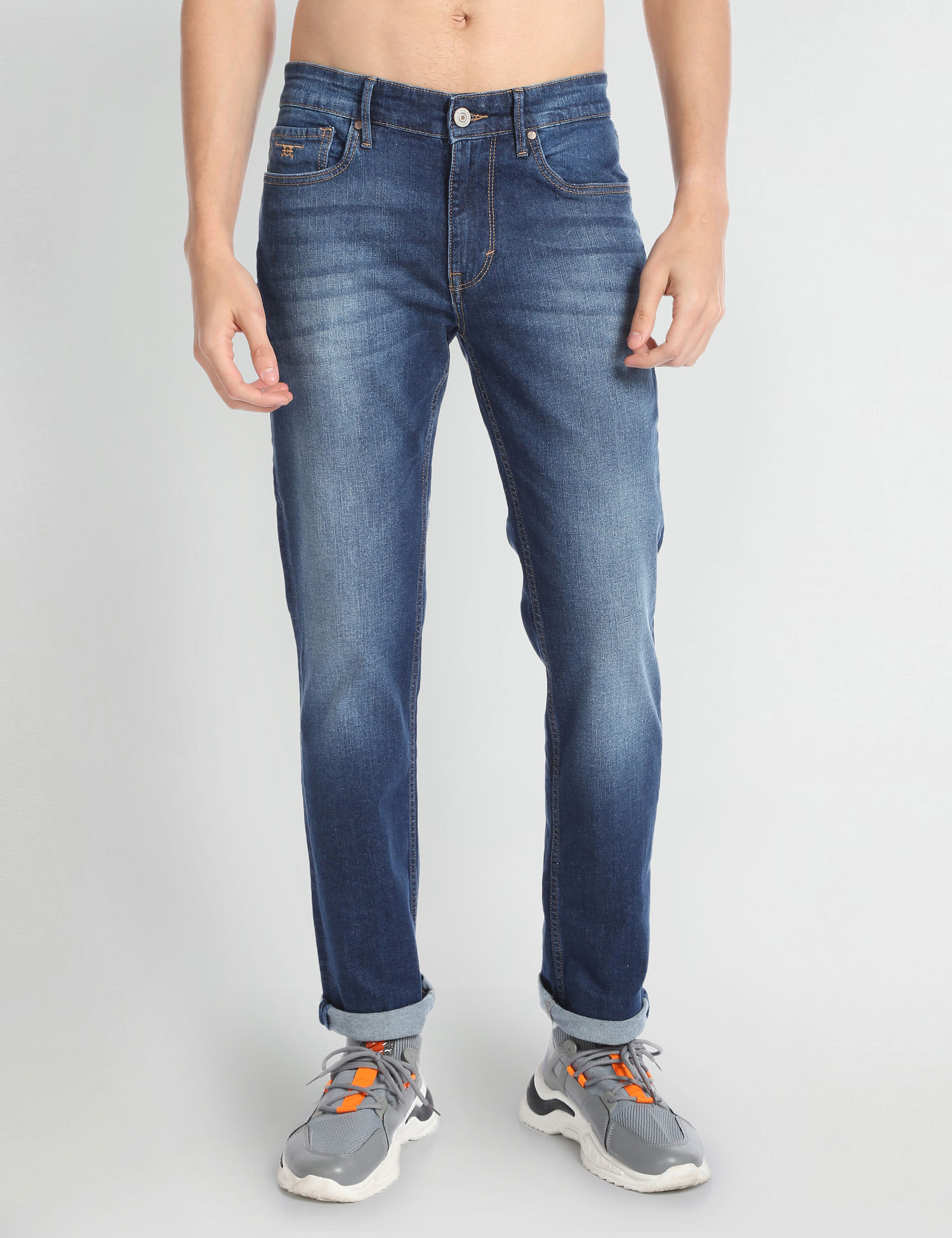 Flying Machine Stone Wash Freddie Slim Straight Fit Jeans