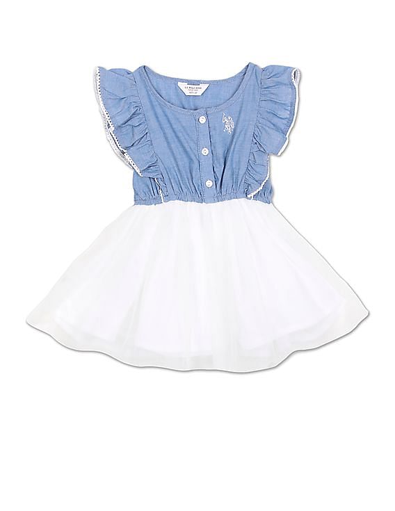 U.S. Polo Assn. Kids Colour Block Fit And Flare Dress