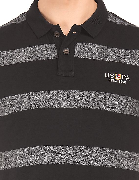 U.S. Polo Assn. Denim Co. Striped Muscle Fit Polo Shirt