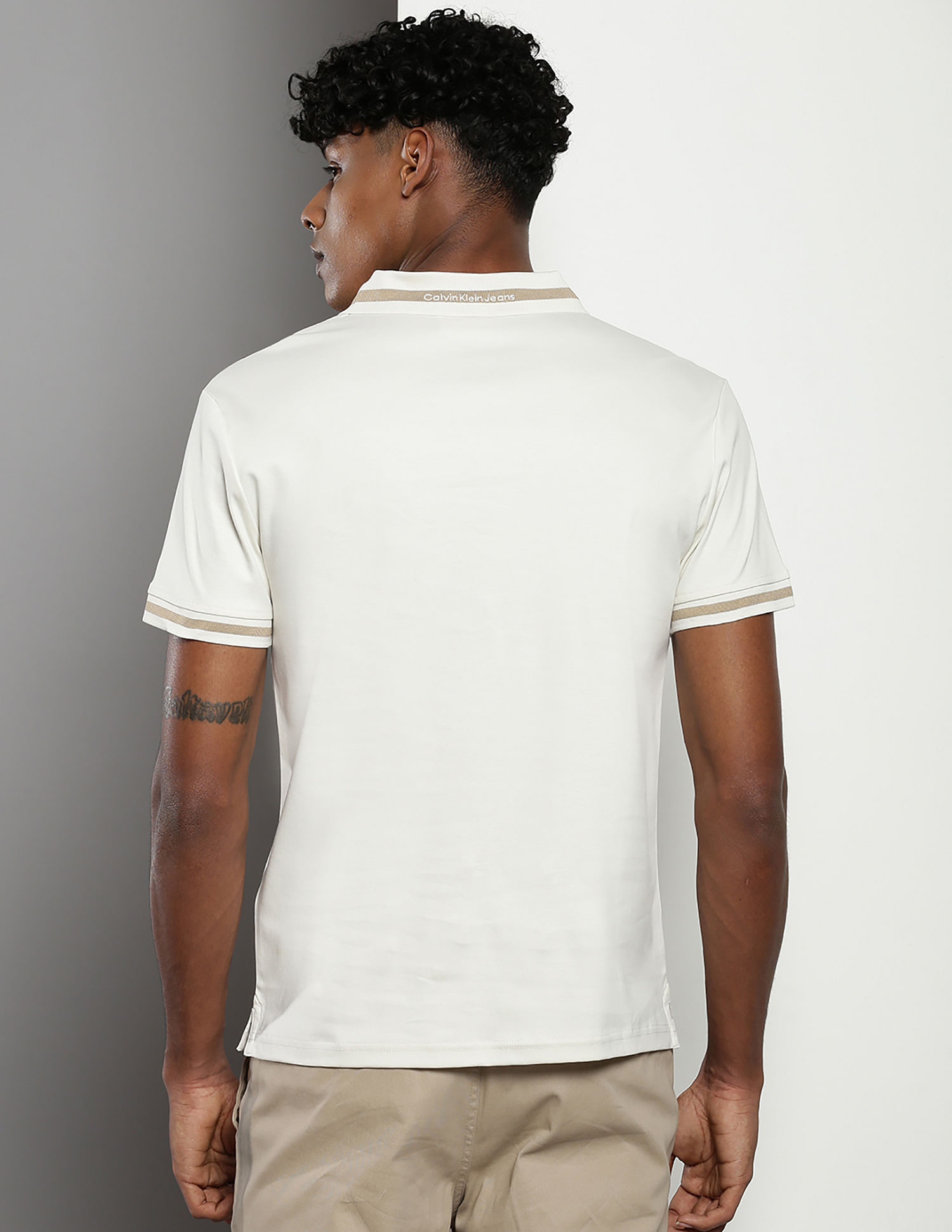 Buy Calvin Klein Short Sleeve Regular Collar Logo Polo Shirt