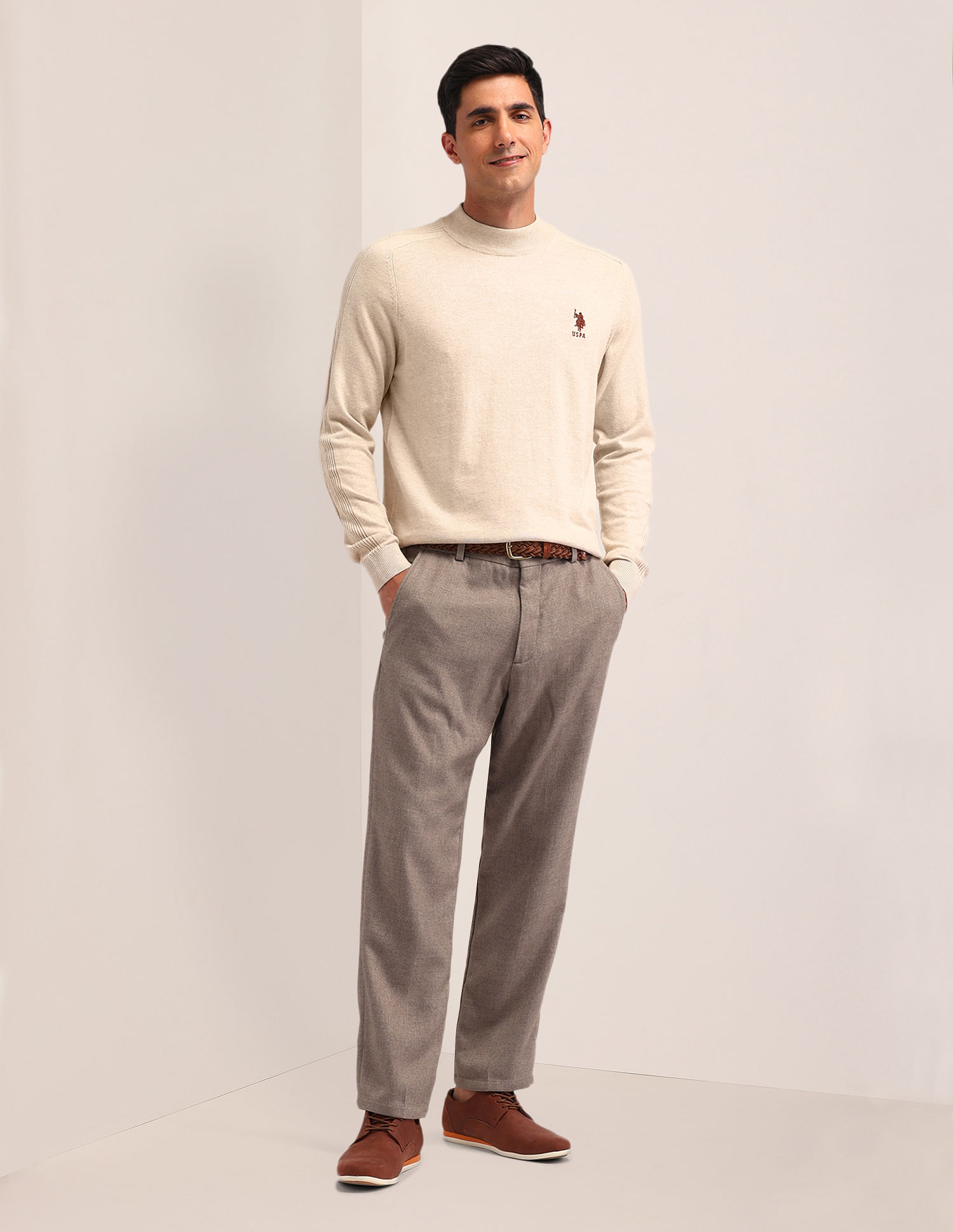 U.S. Polo Assn. Textured Regular Fit Sweater
