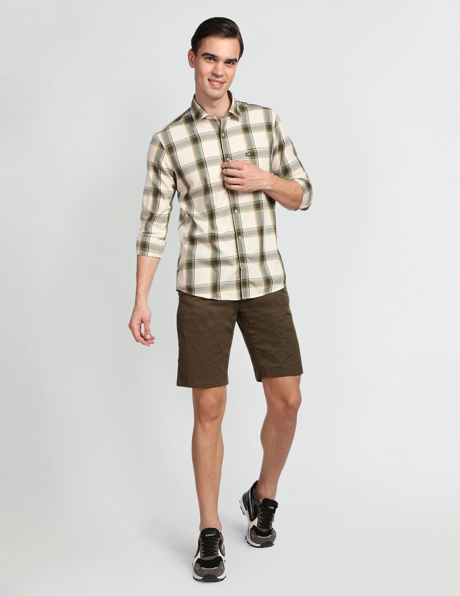 Arrow Sports Tartan Check Slim Fit Casual Shirt