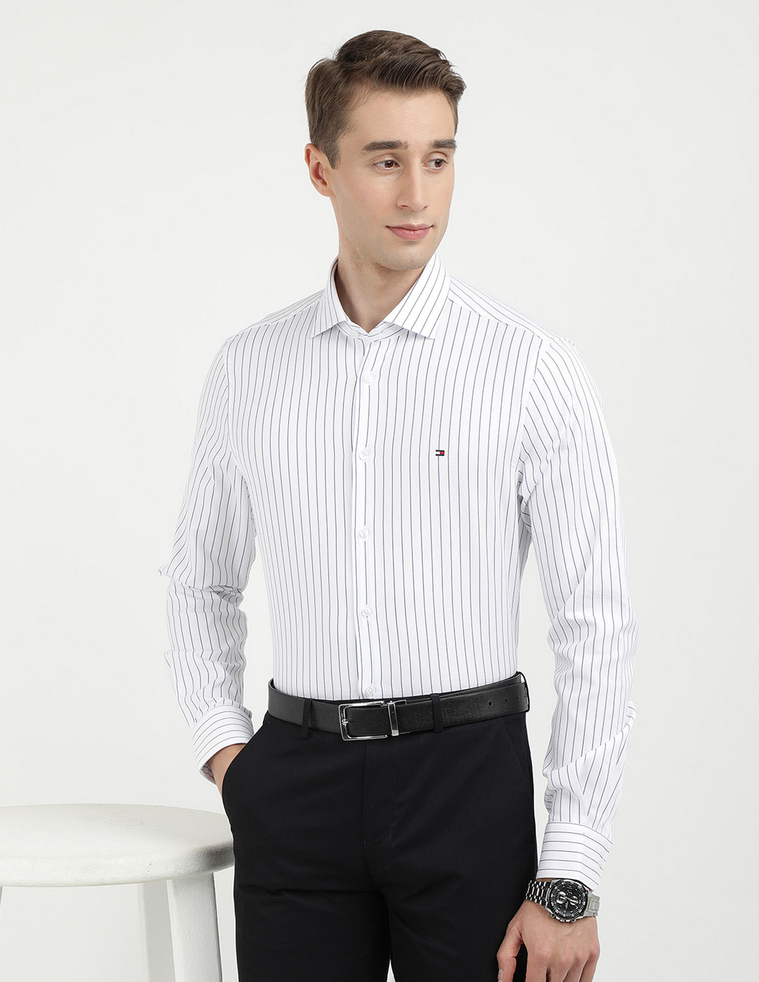 Tommy Hilfiger Dobby Stripe Slim Fit Shirt