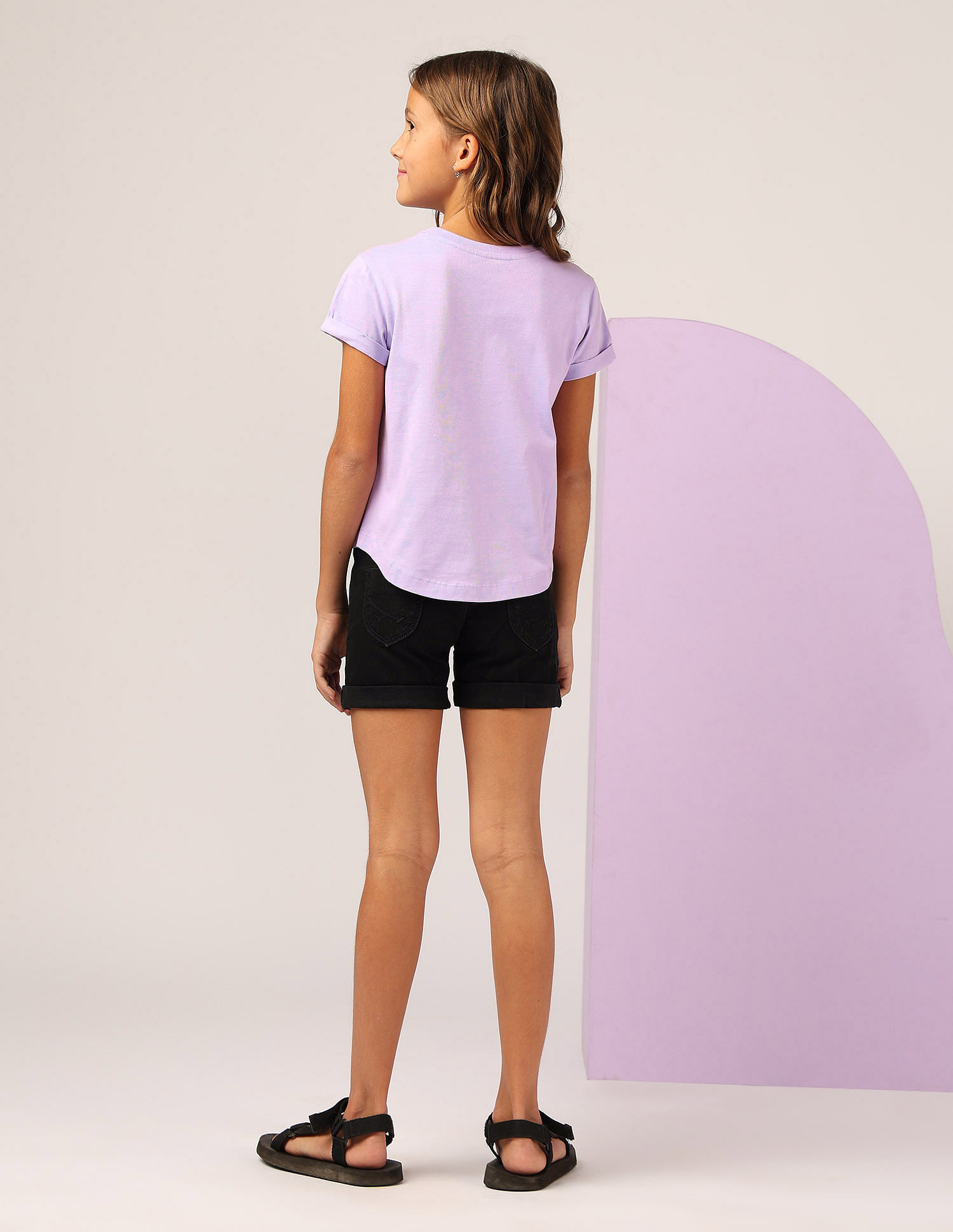 U.S. Polo Assn. Kids Girls Stud Detailed Relaxed Fit T-Shirt