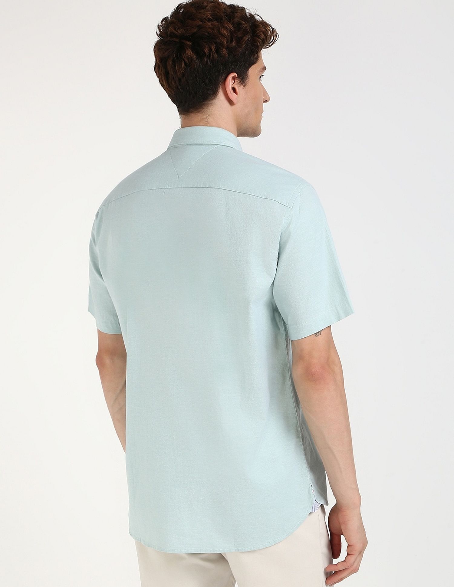 Tommy Hilfiger Solid Regular-Fit Cotton Shirt