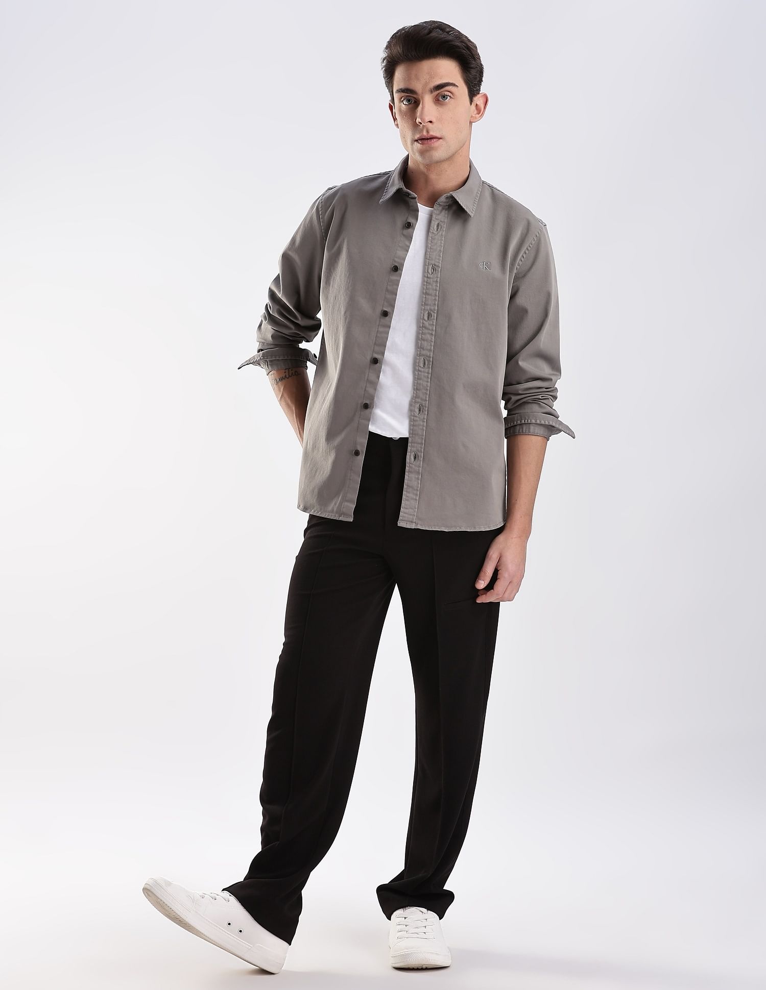 Calvin Klein Jeans Logo Regular Fit Denim Woven Shirt