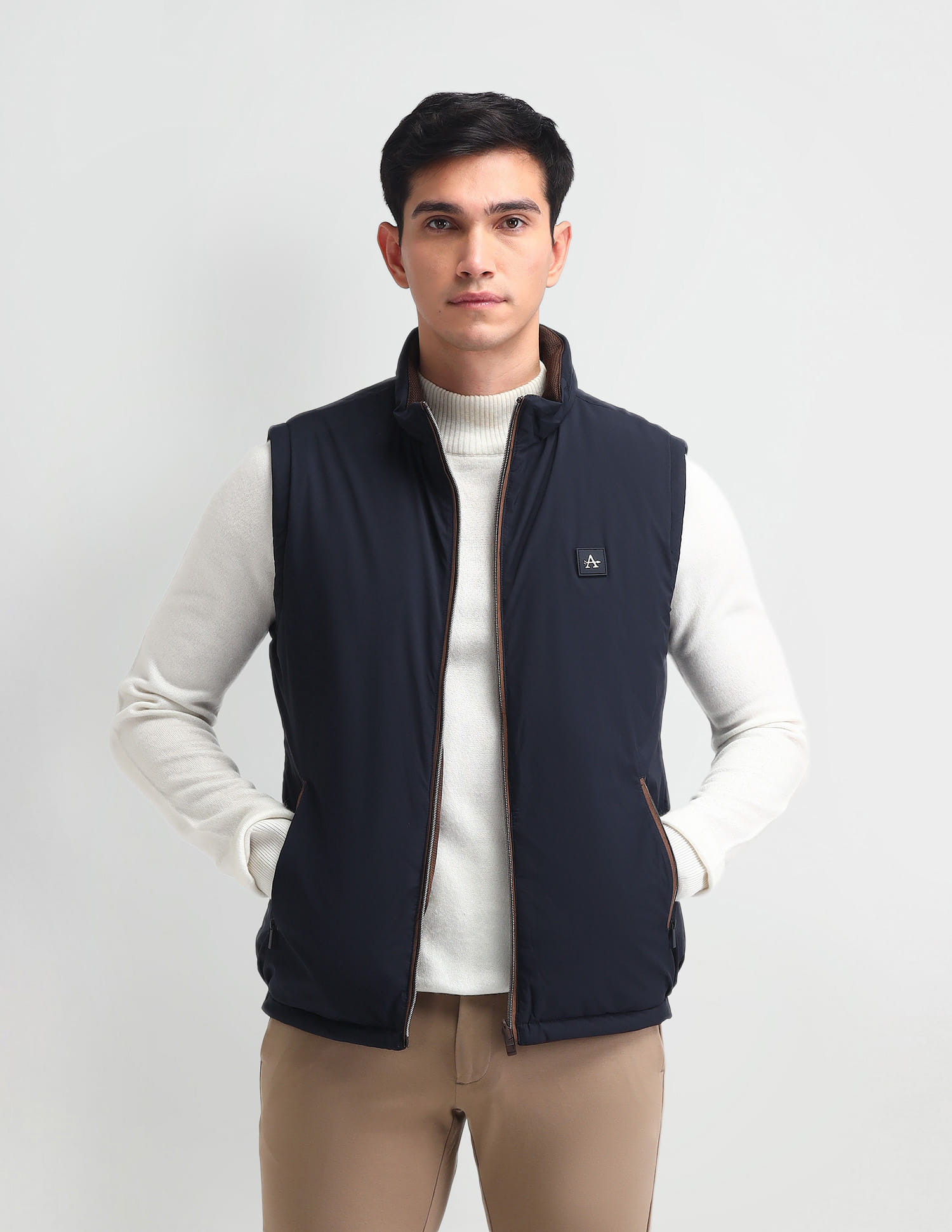 Buy Arrow Sport Solid Regular Fit Reversible Jacket - NNNOW.com
