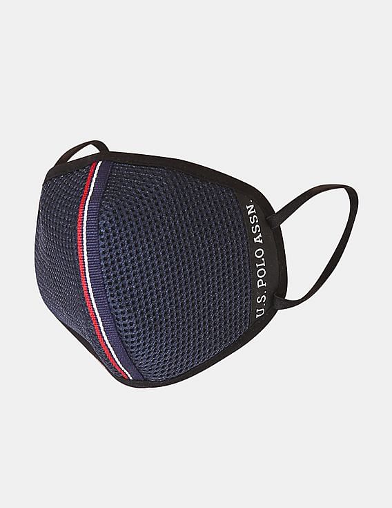 U.S. Polo Assn. Unisex Adults Blue Triple Layer Anti Pollution Reusable And Washable Airmesh Face Masks - Pack Of 3
