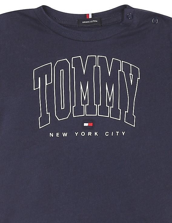 Tommy Hilfiger modern varsity logo cotton t-shirt in navy