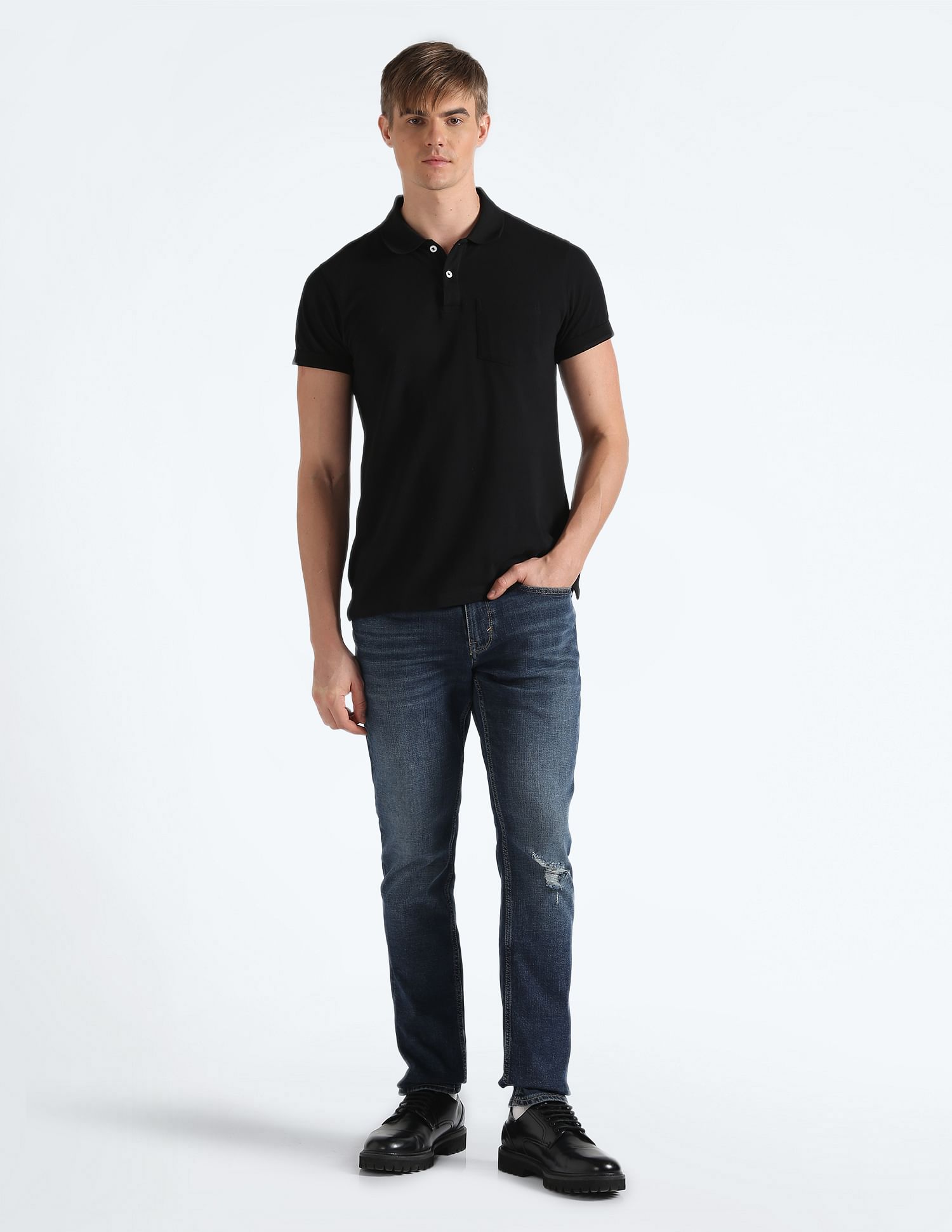 Flying Machine Mid Rise Freddie Slim Straight Jeans