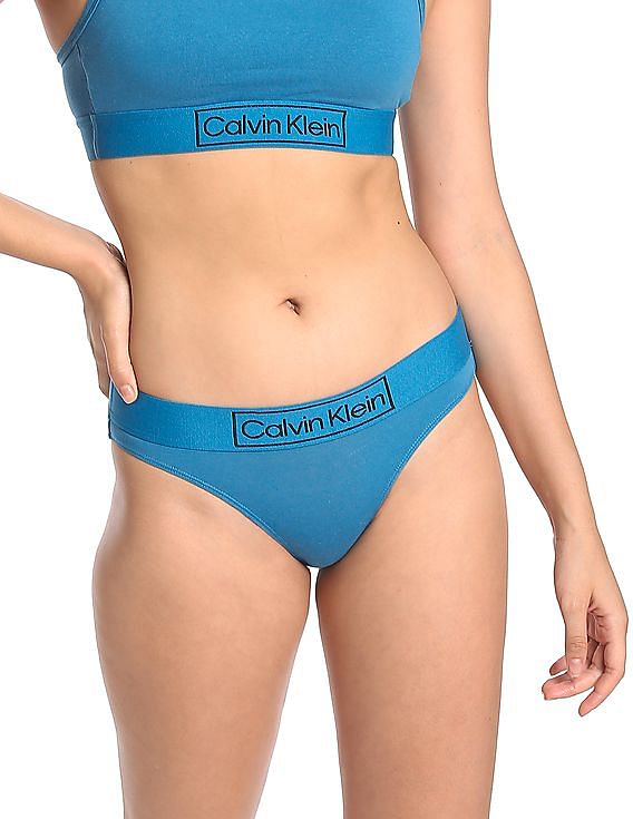 Buy Calvin Klein Underwear Women Blue Elasticized Waistband Solid