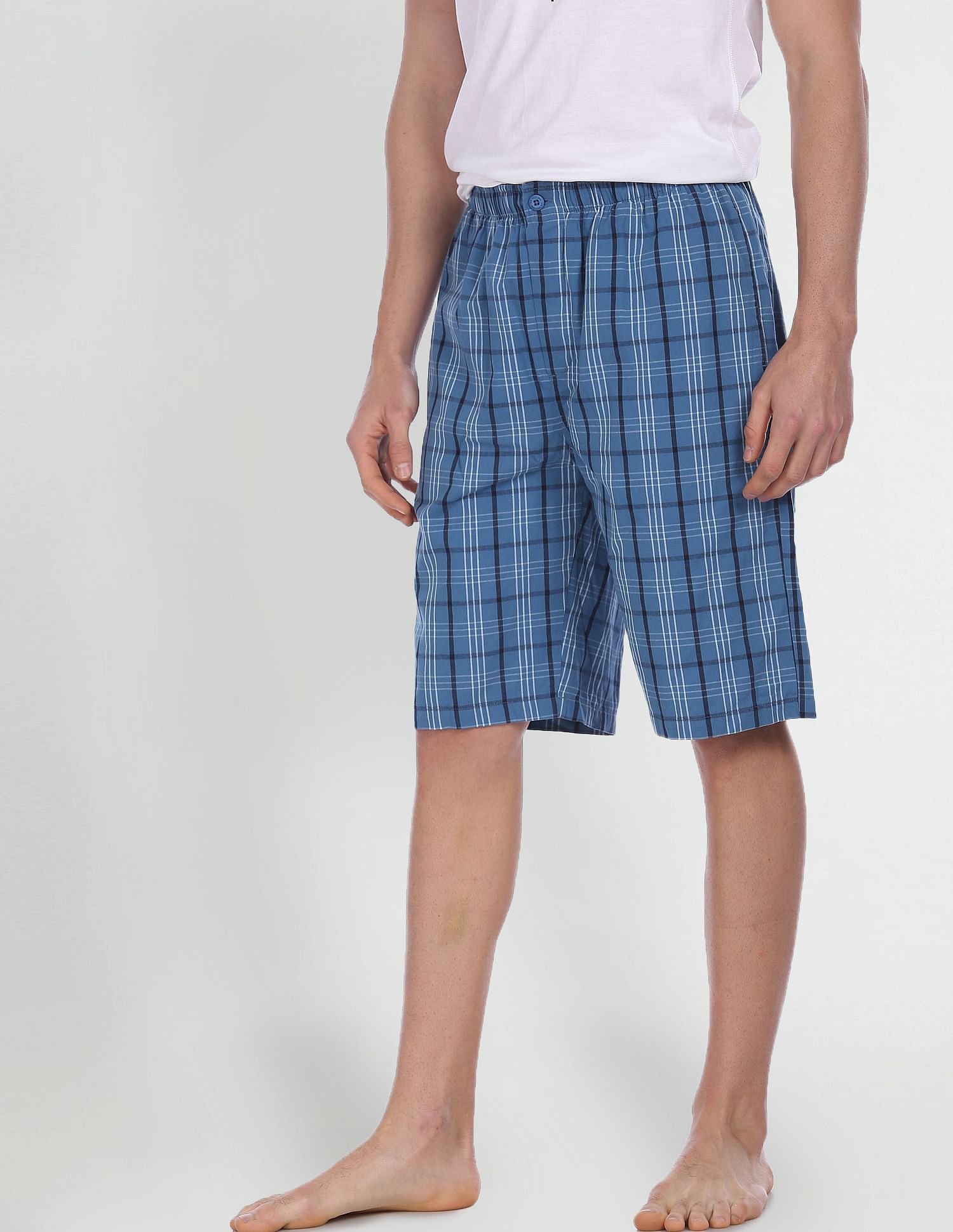USPA Innerwear Pure Cotton Checked I692 Bermudas - Pack Of 1