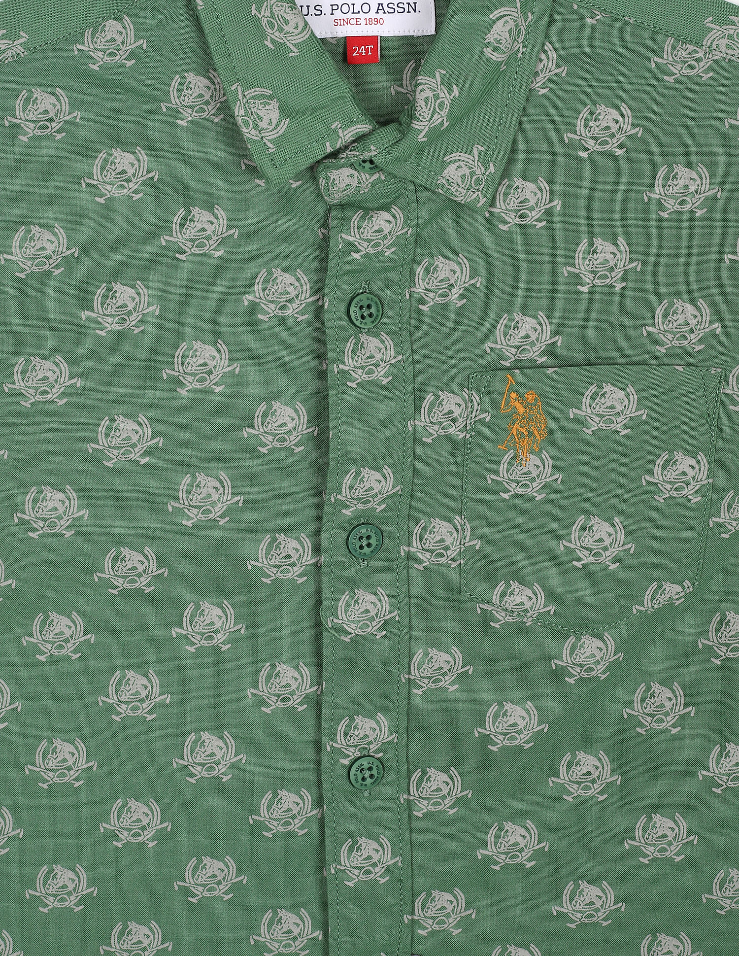 U.S. Polo Assn. Kids Boys Pure Cotton Printed Shirt