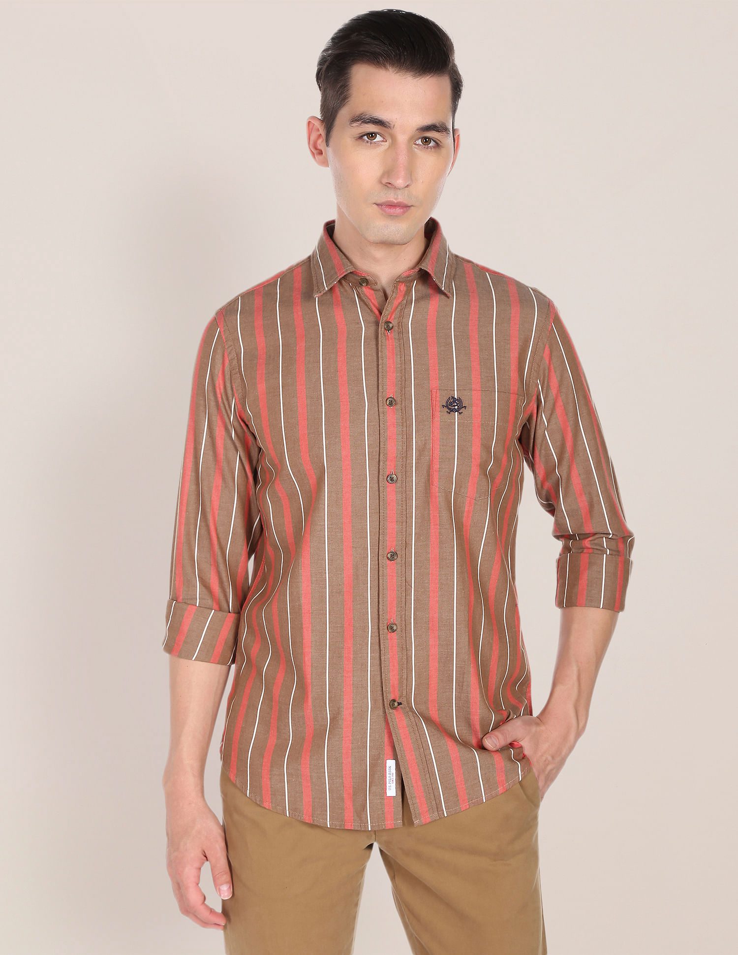 U.S. Polo Assn. Vertical Stripe Premium Cotton Casual Shirt