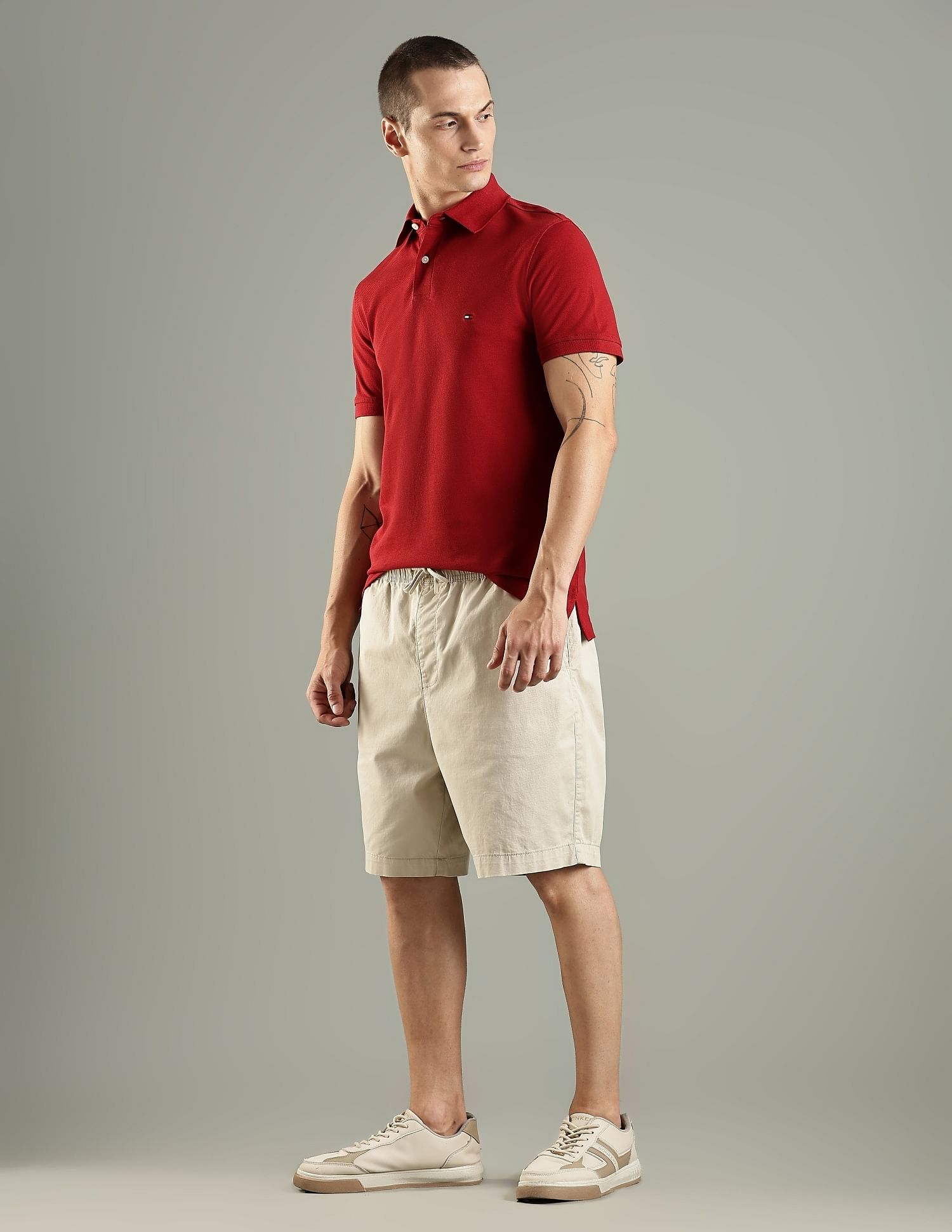 Tommy Hilfiger Solid Regular Fit Cotton Polo T-Shirt