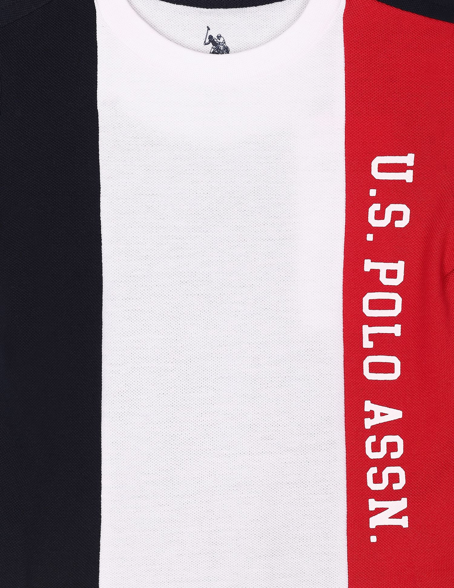 U.S. Polo Assn. Kids Boys Vertical Stripe Pique T-Shirt