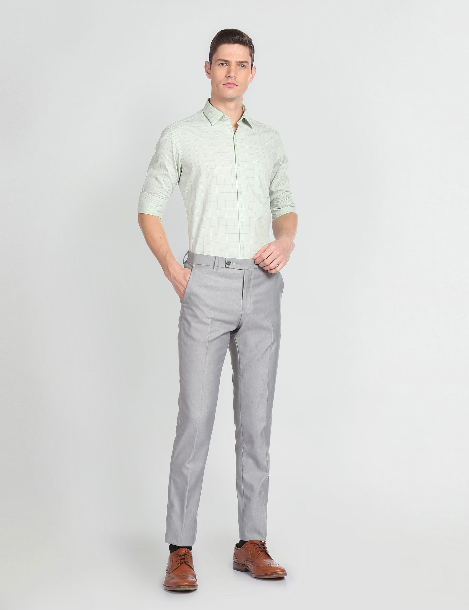 Arrow Windowpane Check Slim Fit Shirt