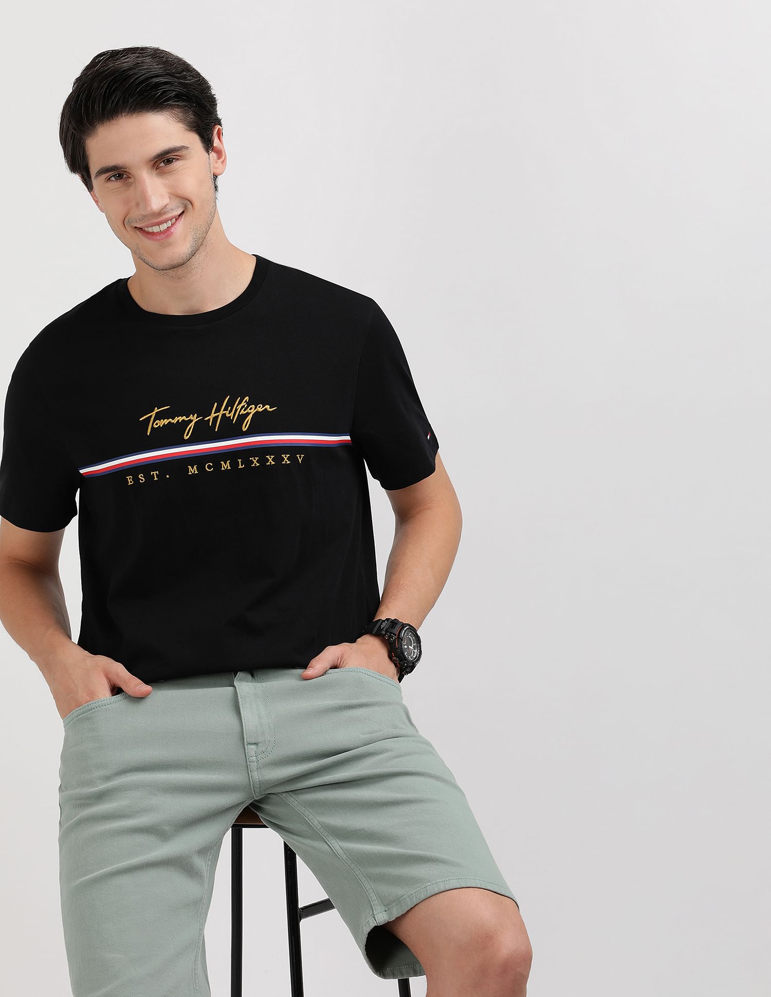 Tommy Hilfiger Crew Neck Embroidered T-Shirt