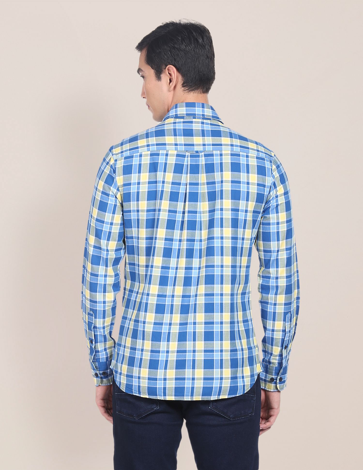 U.S. Polo Assn. Spread Collar Plaid Check Casual Shirt