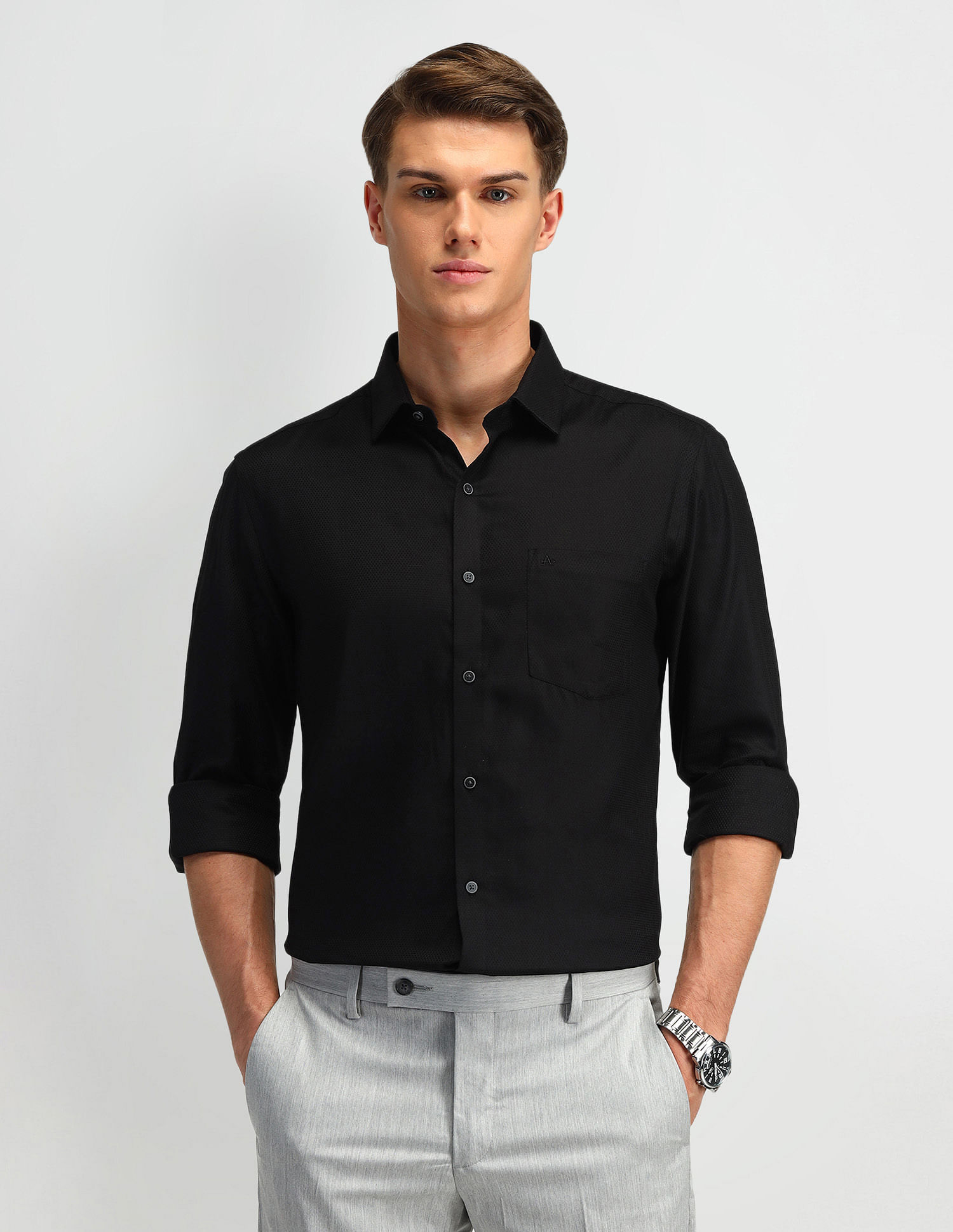 Arrow Manhattan Slim Fit Textured Shirt