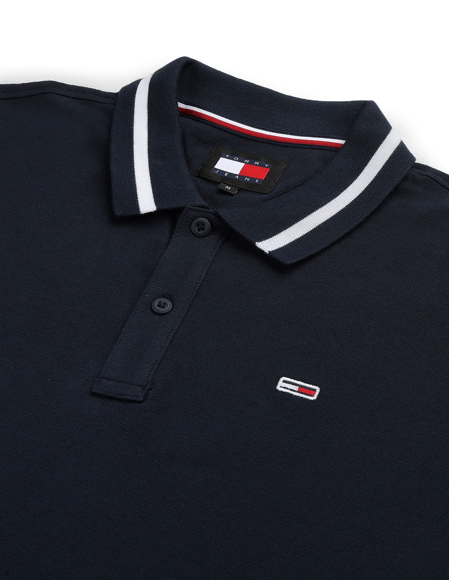Tommy Hilfiger Neck Branded Cotton Polo Shirt