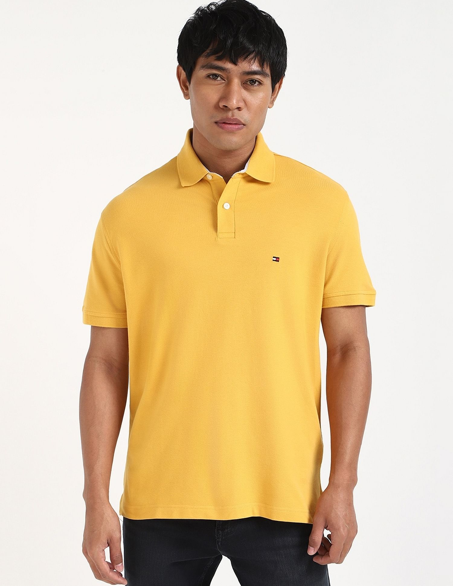 Tommy Hilfiger Solid Regular-Fit Cotton Polo Shirt