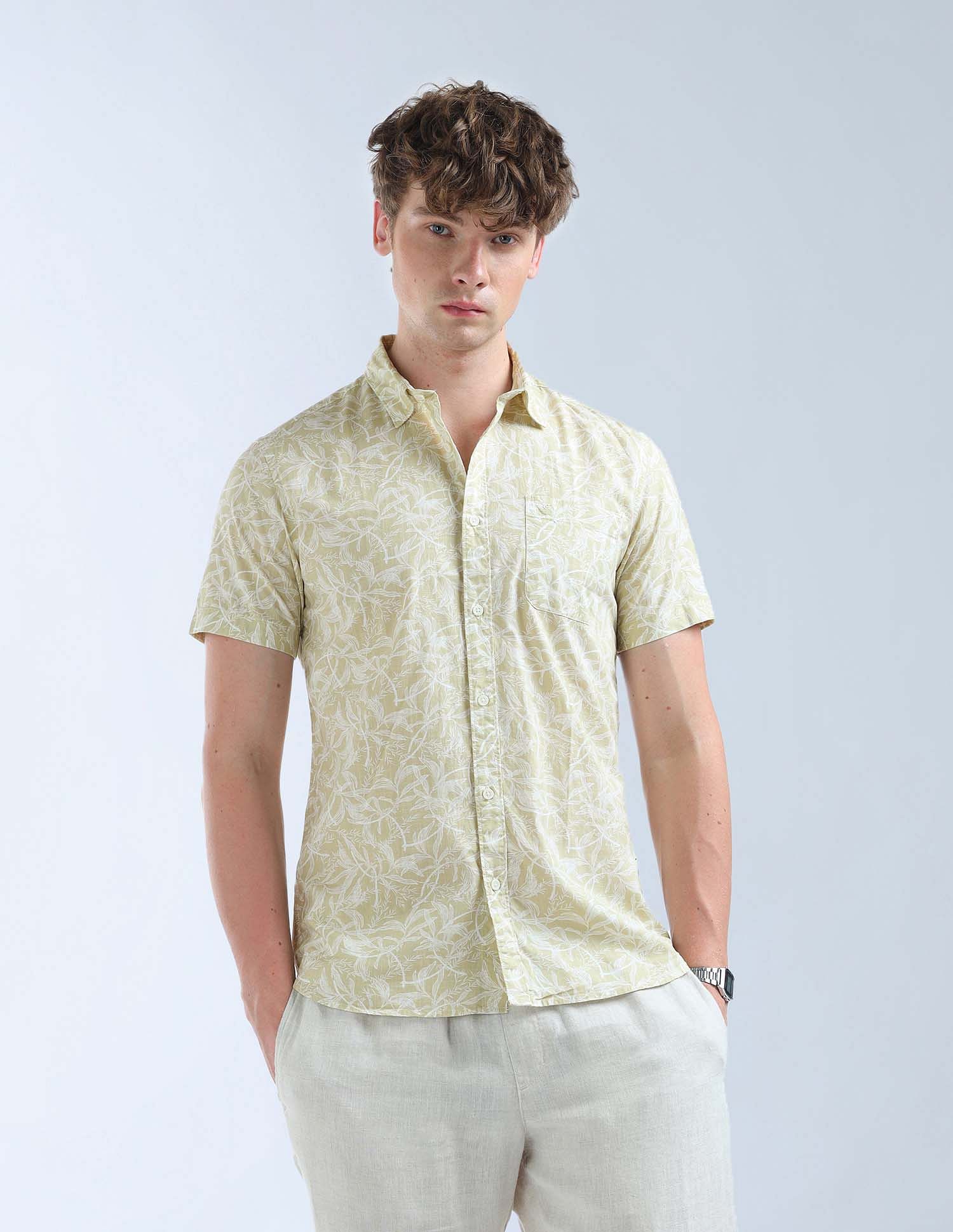 Flying Machine Manhattan Slim Fit All-Over Shirt