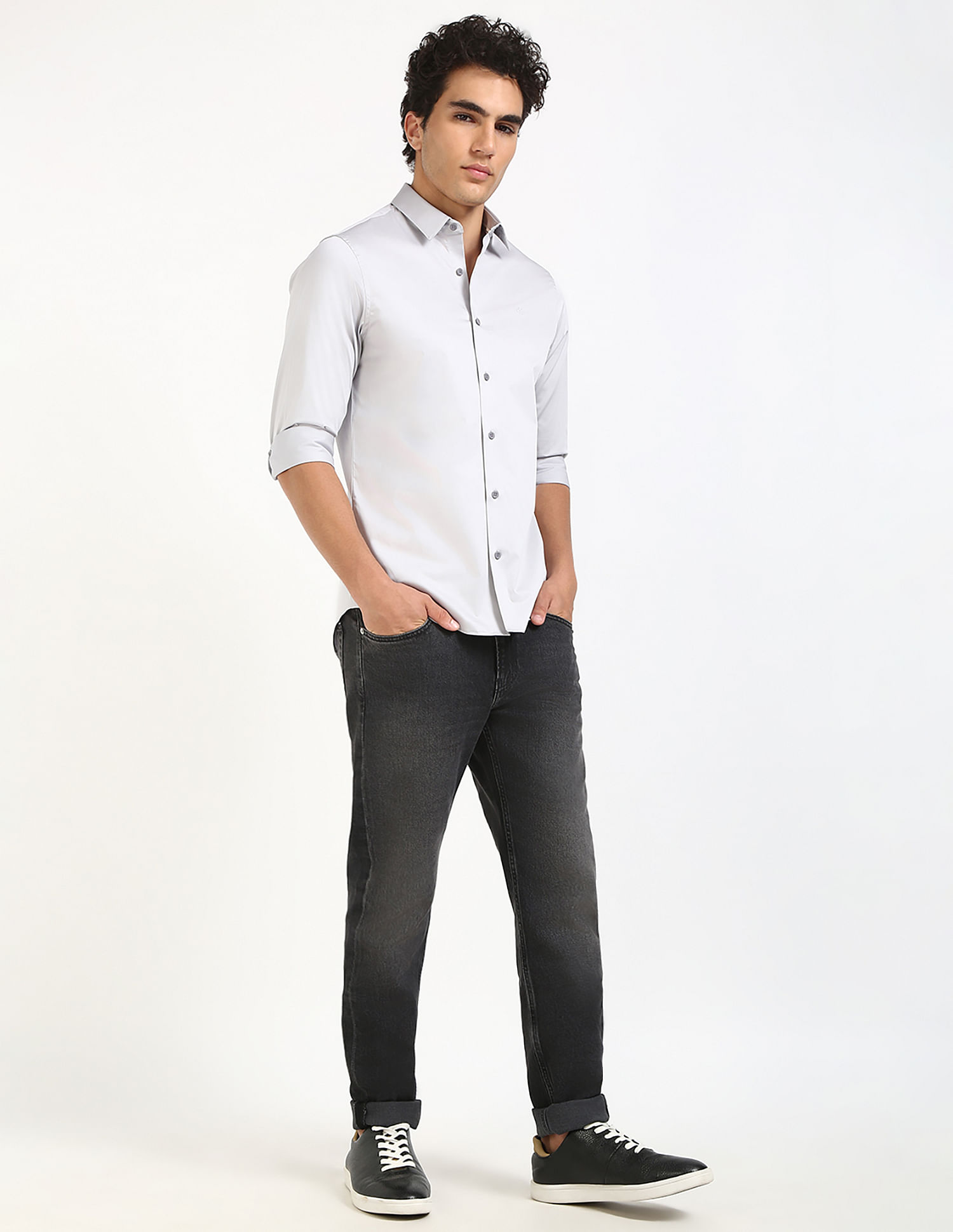 Calvin Klein Jeans Mens Grey Slim Fit Shirt
