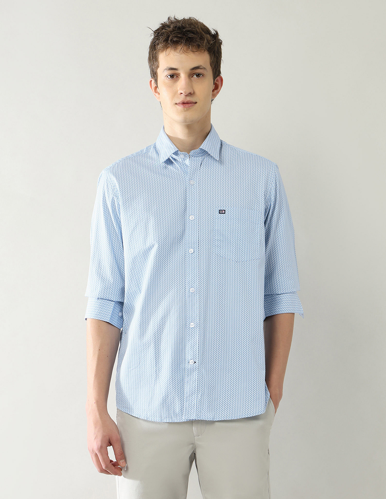 Arrow Sport Slim Fit All Over Printed Shirt