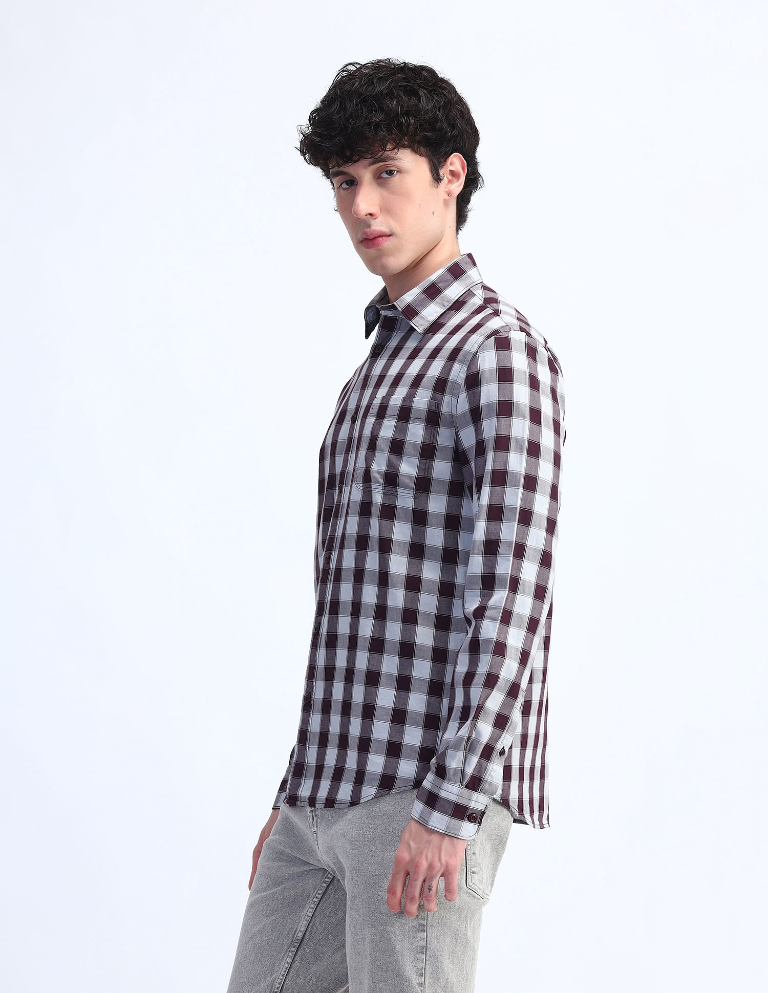Flying Machine Slim Fit Checked Shirt
