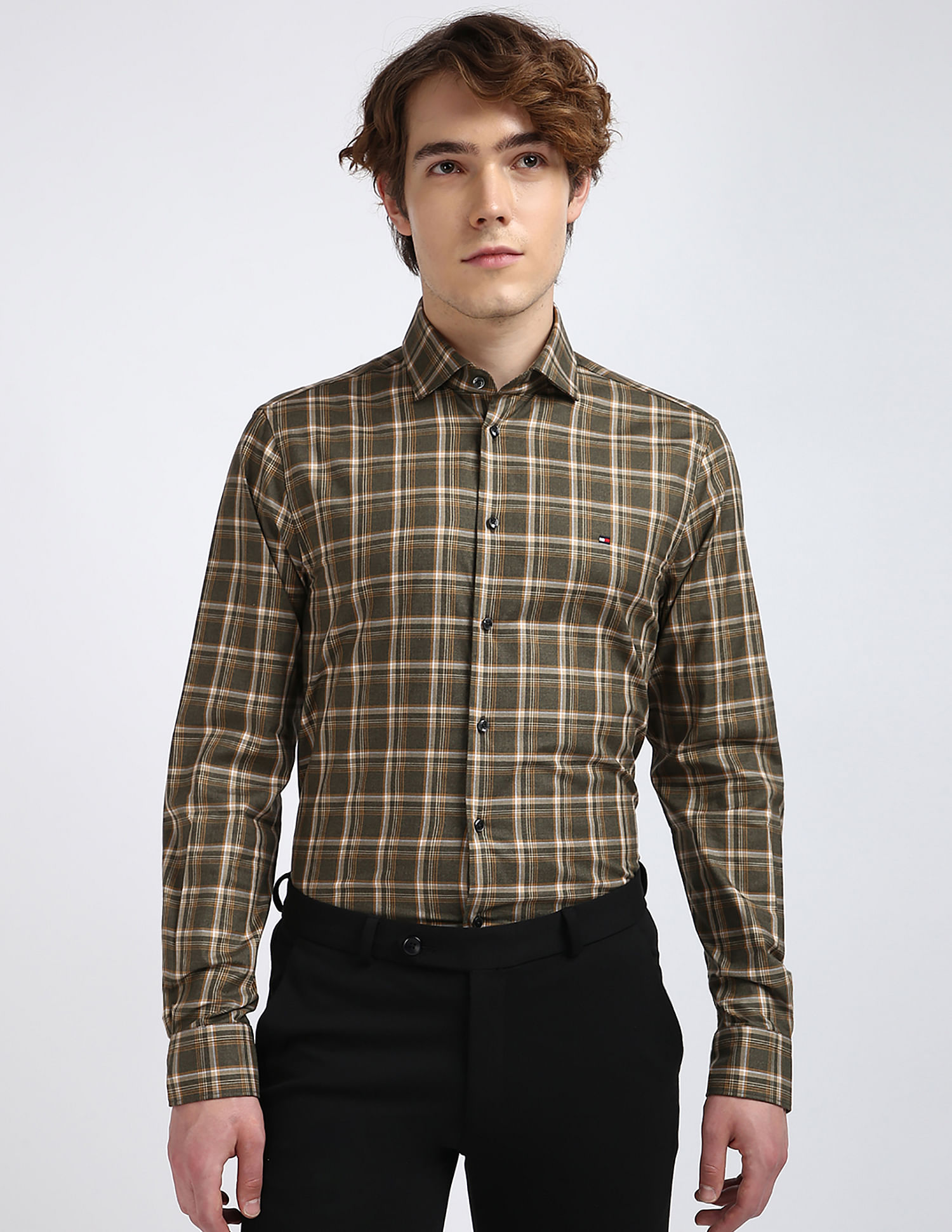 Tommy Hilfiger Melange Large Checked Regular Fit Shirt