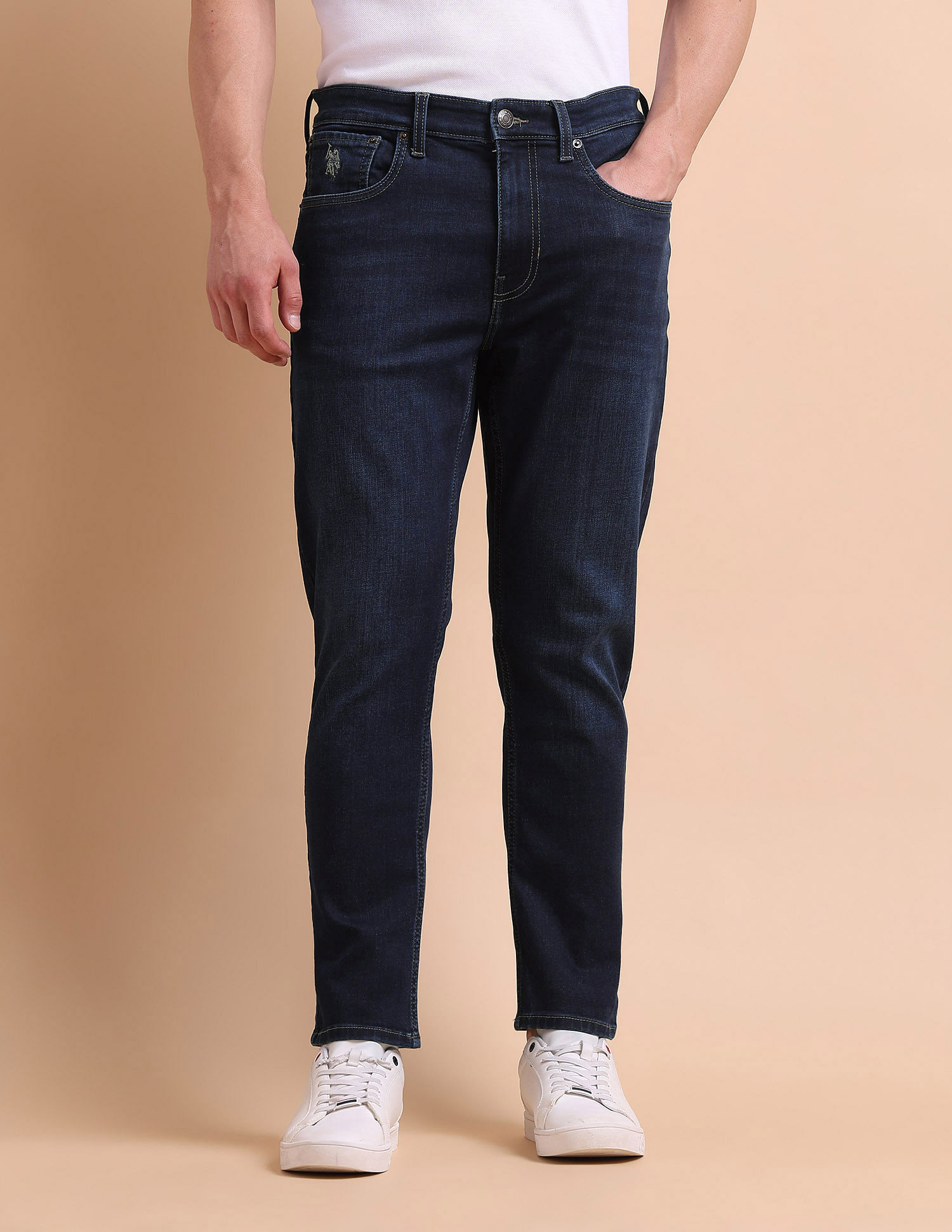 U.S. Polo Assn. Denim Co. Cole Comfort Cropped Fit Blue Jeans