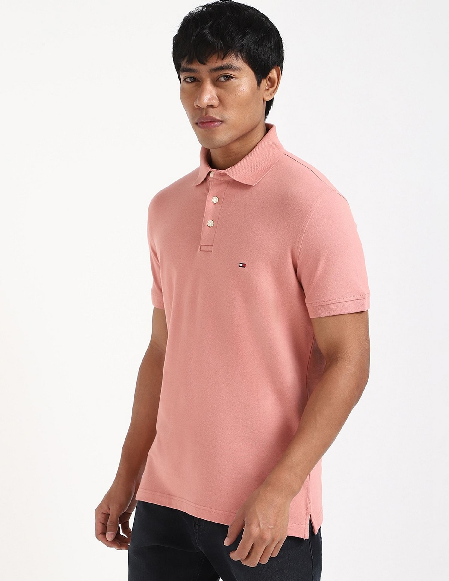 Tommy Hilfiger Solid Slim-Fit Cotton Polo Shirt