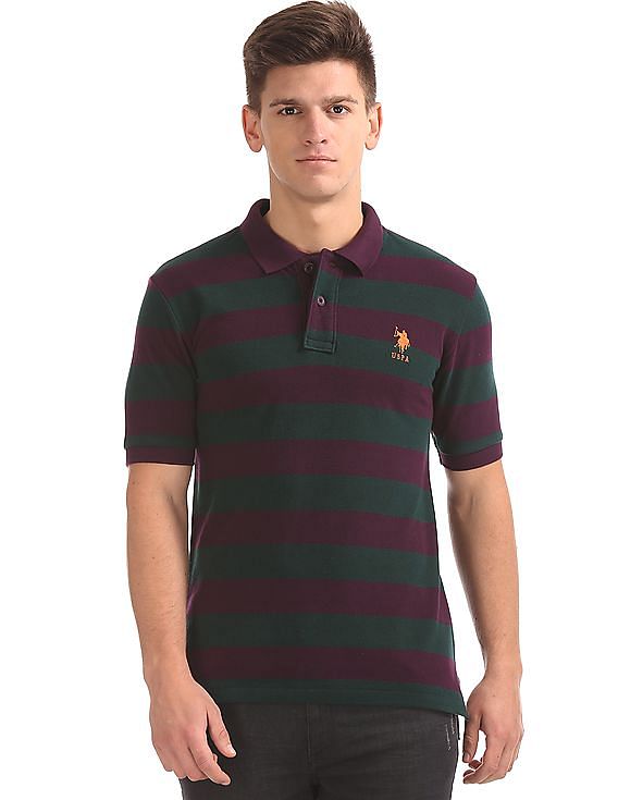 U.S. Polo Assn. Striped Slim Fit Polo Shirt