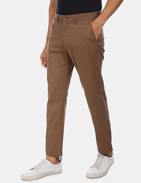 GLAKRUST Slim Fit solid Stretch Trousers Online in India