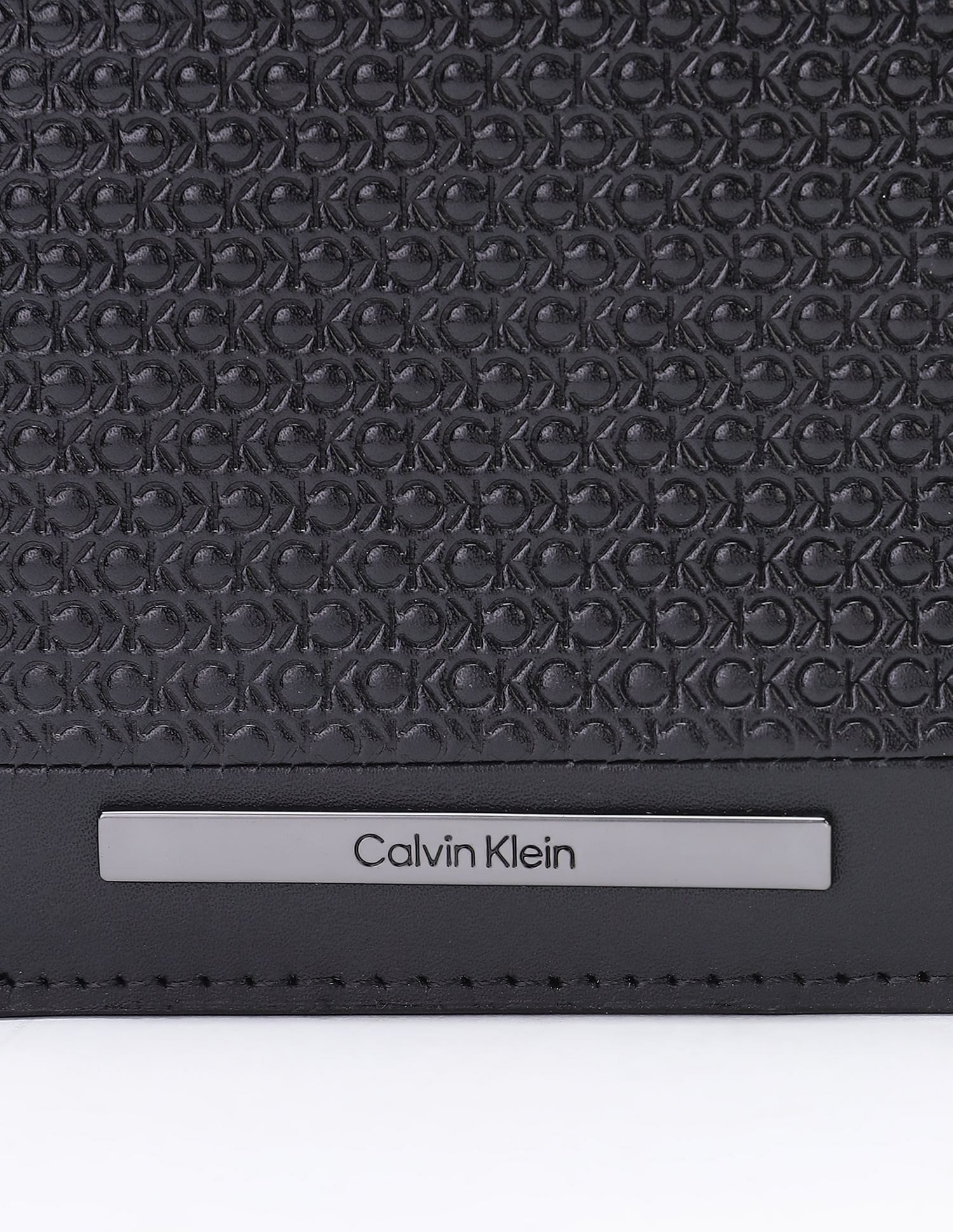 Calvin Klein Logo Black Leather Bi-Fold Wallet