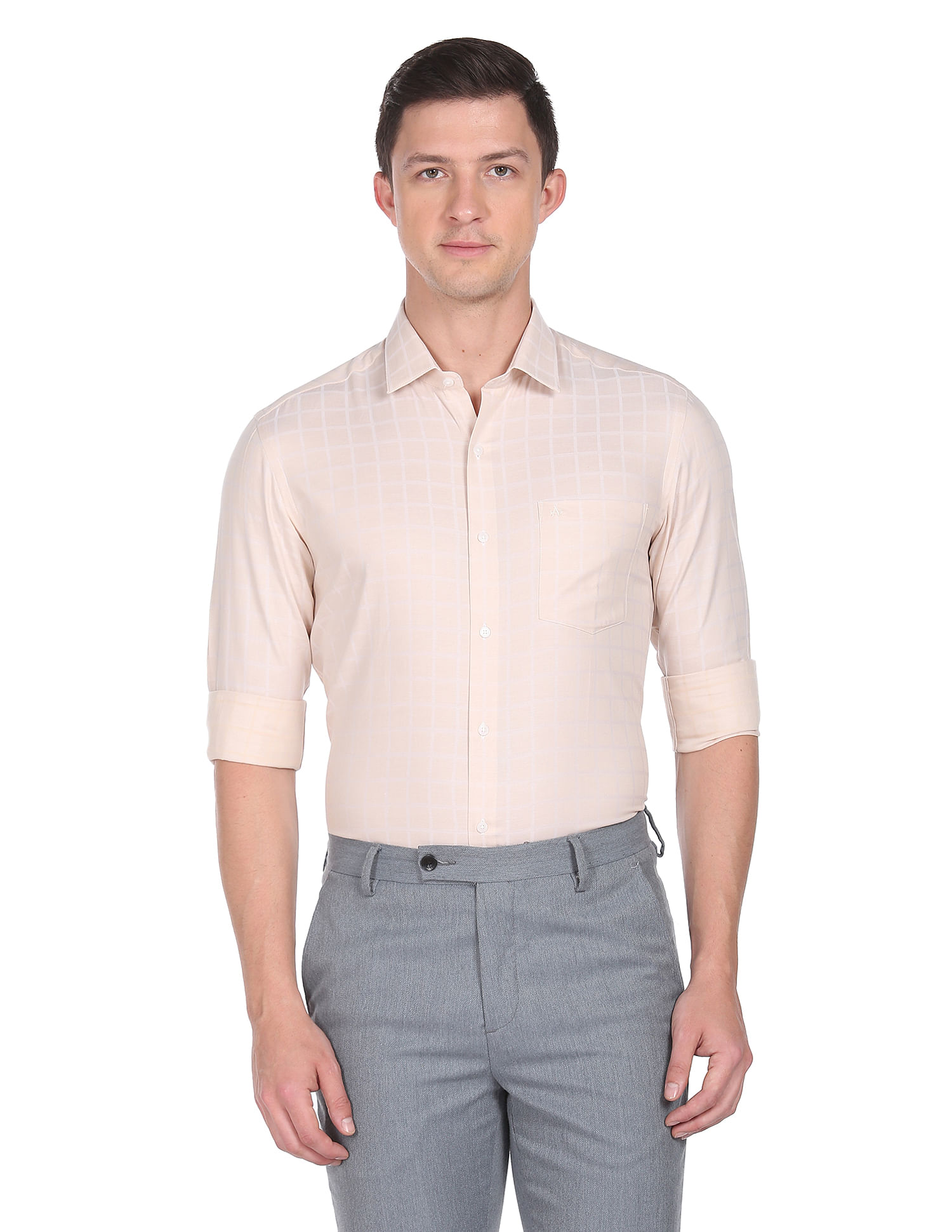 Arrow Windowpane Check Cotton Shirt