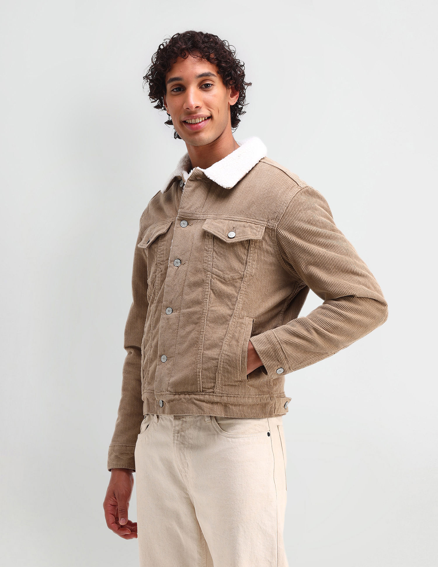 U.S. Polo Assn. Denim Co. Slim Fit Corduroy Sherpa Jacket