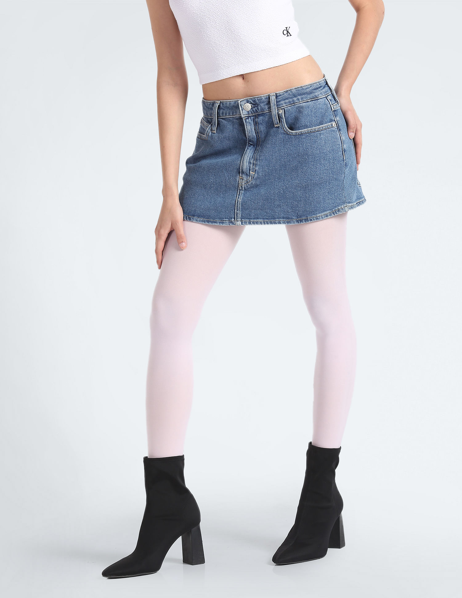 Panhandle Slim Womens High Rise Denim Skirt Skirt